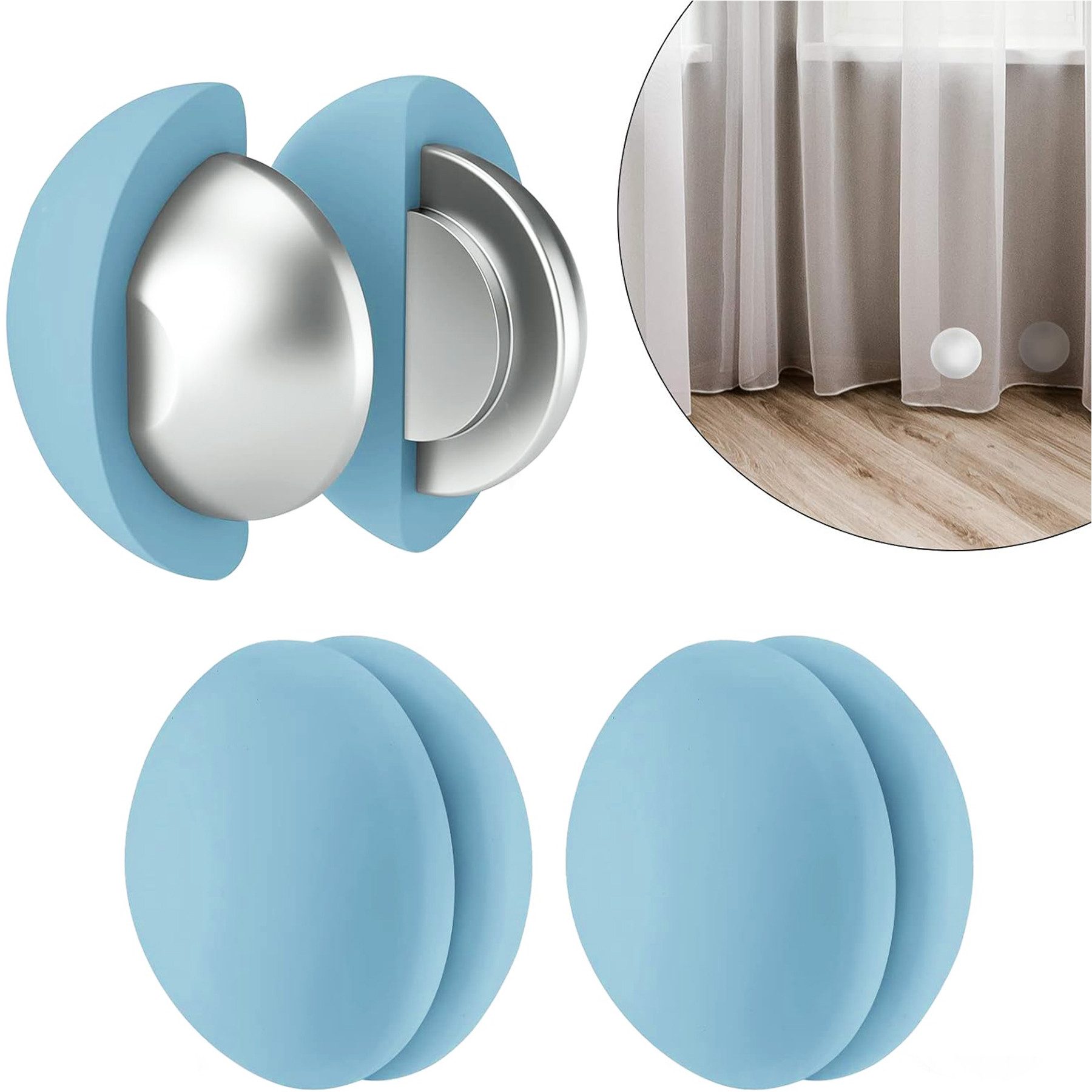 Mutig Duschrollo Duschvorhang - Gewichte, 3 Paar Silikonbeschichtete Rost Magnete (mit rostfreier Silikonbeschichtung, verhindern, dass der Vorhang im Wind weht, für Tischdecken, Gardinen, Duschrollo, Terrassenvorhänge&sogar Flaggen)