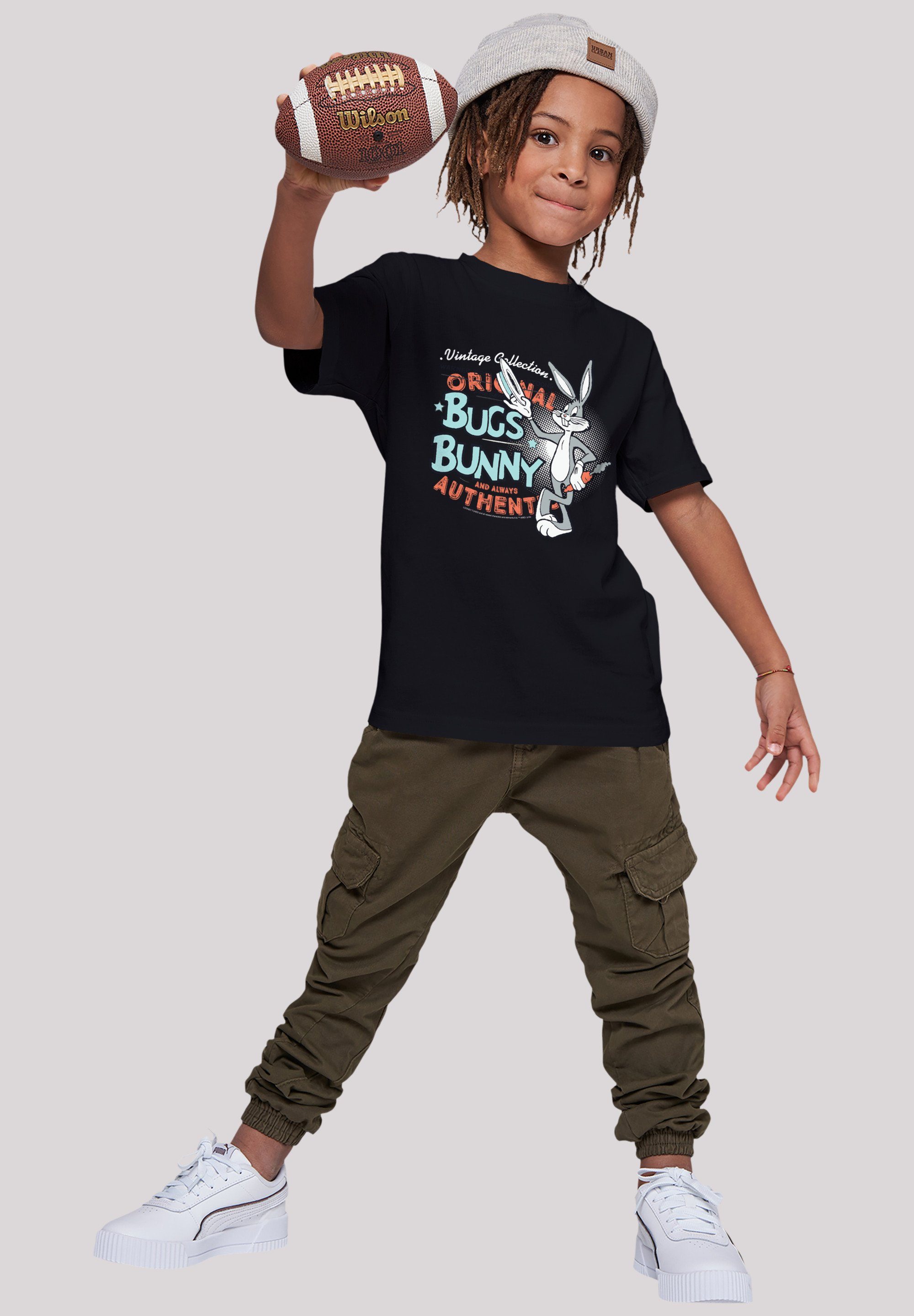 F4NT4STIC Kurzarmshirt Tunes Bunny Tee Kids Basic (1-tlg) Vintage Looney Bugs -BLK with Kinder