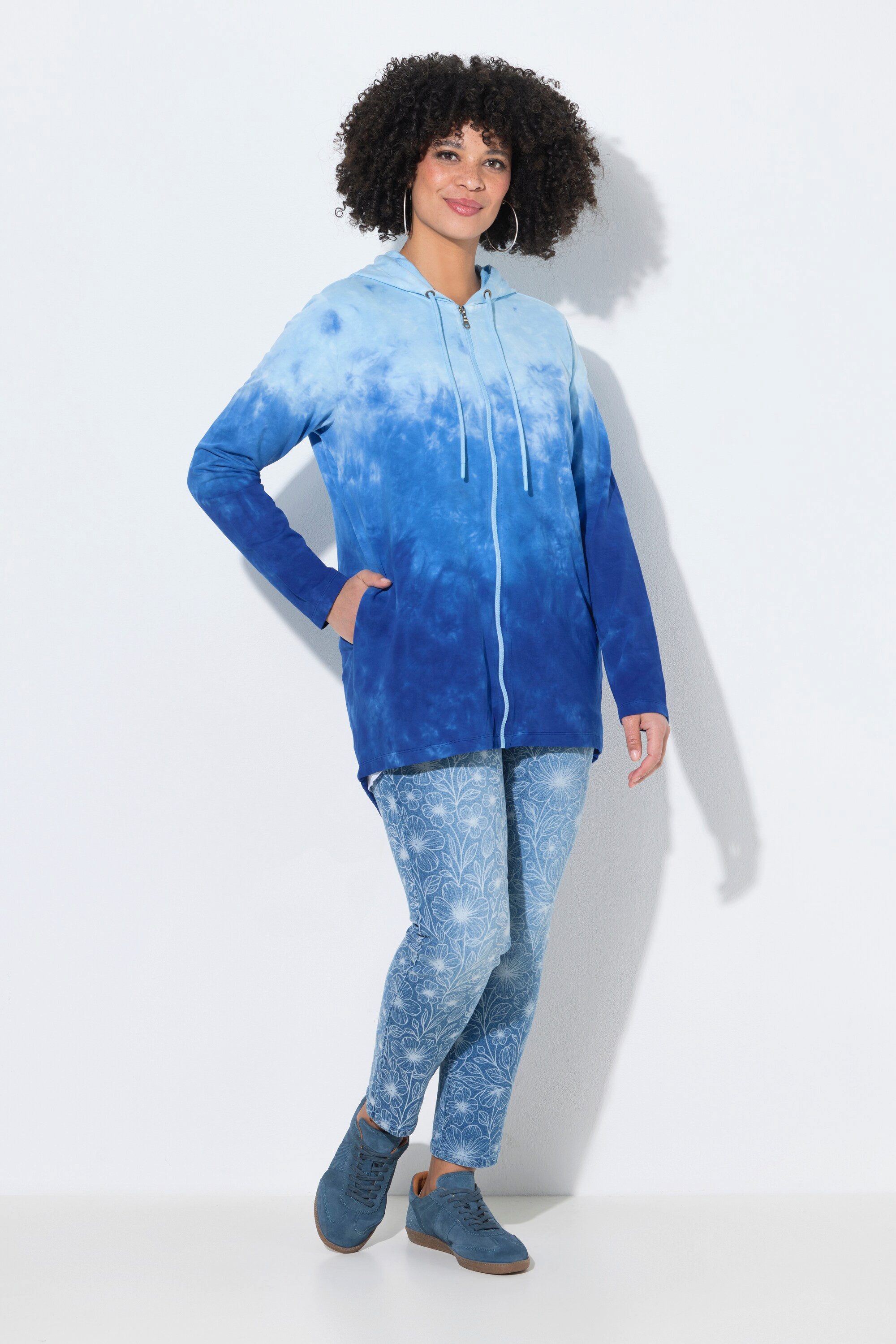 Angel of Style Sweatjacke Sweatjacke A-Linie Farbverlauf Kapuze
