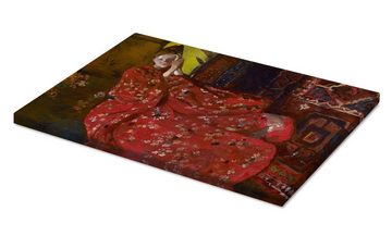 Posterlounge Leinwandbild Georg-Hendrik Breitner, Der rote Kimono, Orientalisches Flair Malerei