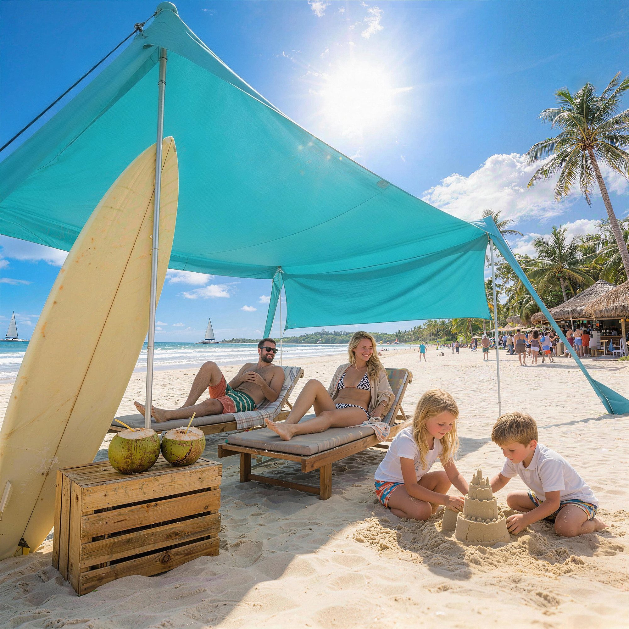 Outsunny Sonnensegel Wetterschutz mit Stahlstangen, Schaufel, Tragetasche, günstig online kaufen