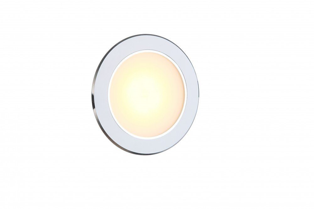 Einbaustrahler, LED Warmweiß, opal weiß Dekorative verbaut, Glas Aluminium Einbaustrahler LED Globo fest LED-Leuchtmittel