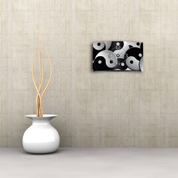 dixtime Wanduhr Motiv Yin Yang Designer Wanduhr modernes Wanduhren Design leise kein (Einzigartige 3D-Optik aus 4mm Alu-Dibond)