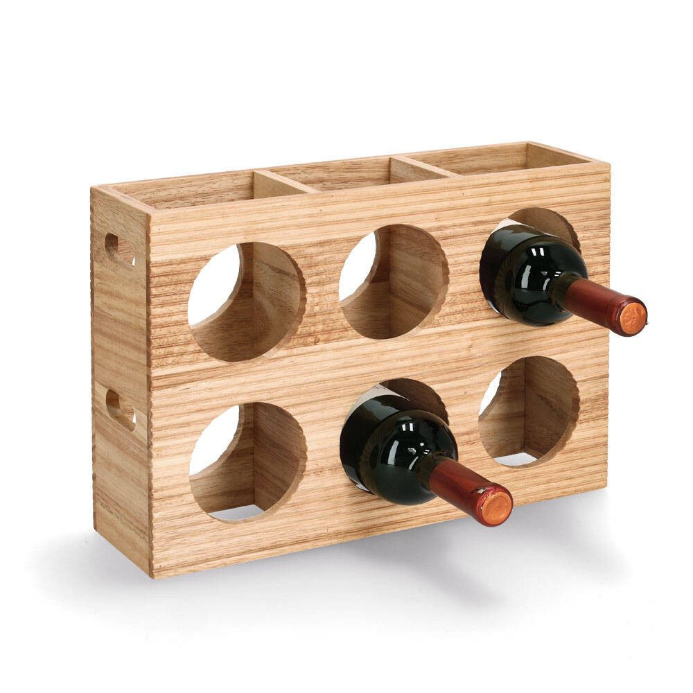 Zeller Present Weinregal Weinflaschenständer für 6 Flaschen, aus Holz, 38 x 11,6 x 27 cm