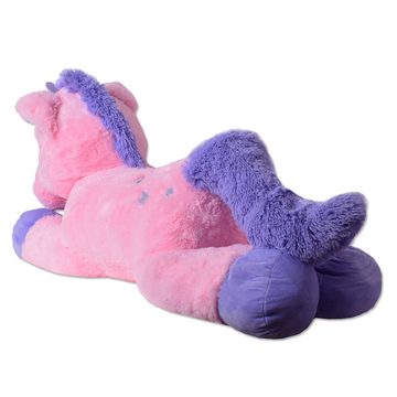 Kuscheltier großes XXL Einhorn Plüscheinhorn Plüschtier Stofftier Unicorn 110cm ro