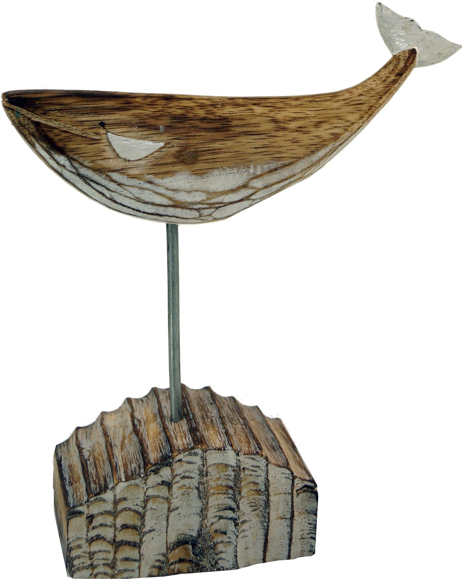 Guru-Shop Dekofigur Geschnitzte Holzfigur Wal, Moby Dick 1, auf.. Modell 1