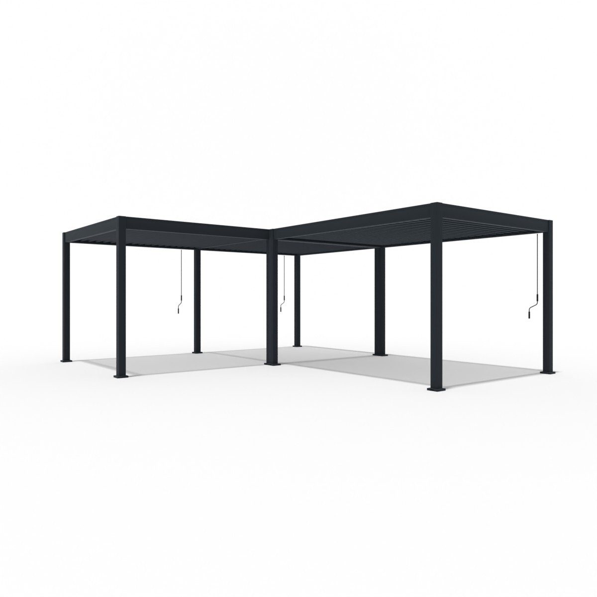 Weide Pergola Deluxe Pavillon Terrassenüberdachung Aluminium 6 x 7 M +Verbindung 3 M, BxTxH: 700x600x255 cm