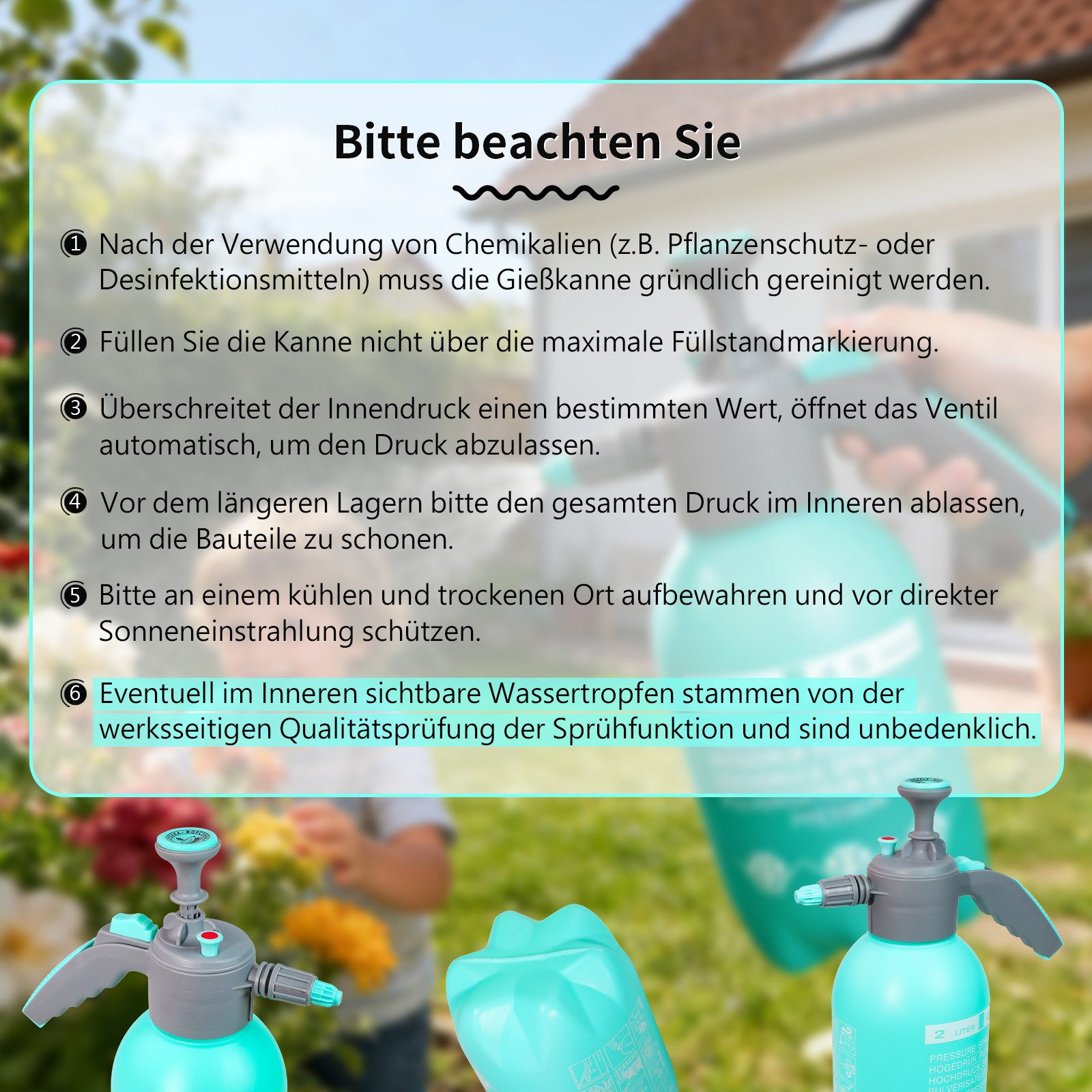 M&W DAS DESIGN Sprühflasche Sprühflasche Drucksprüher Pumpsprühflasche Für Pflanzen Garten