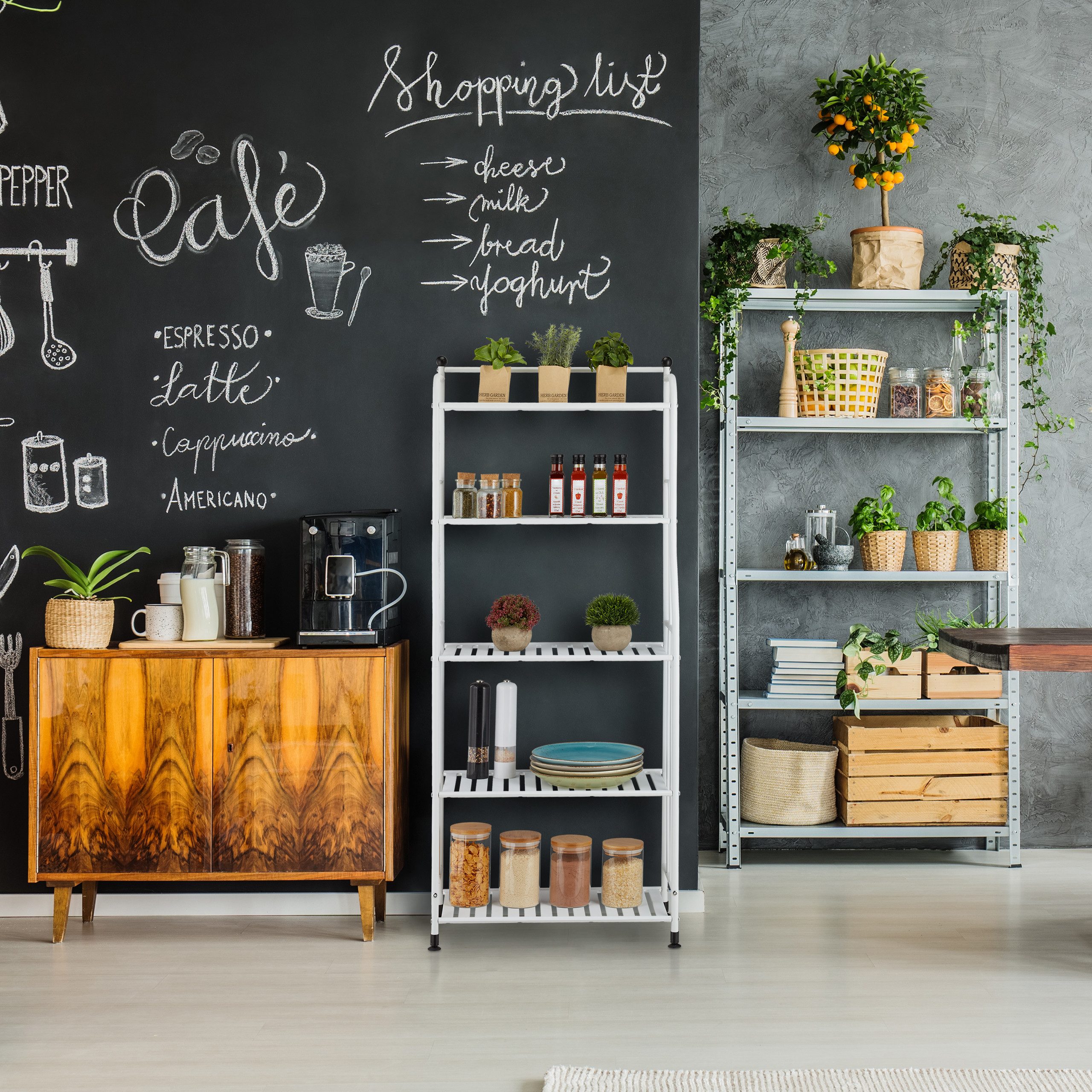 relaxdays Standregal mit 5 Ablage, weiß günstig online kaufen