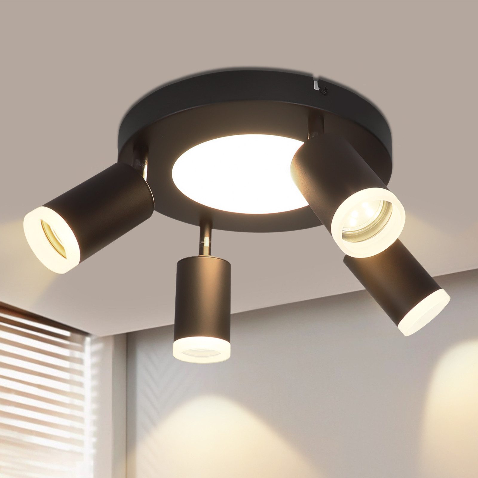 Nettlife Deckenstrahler Schwarz Schlafzimmer GU10 2/3/4 günstig online kaufen