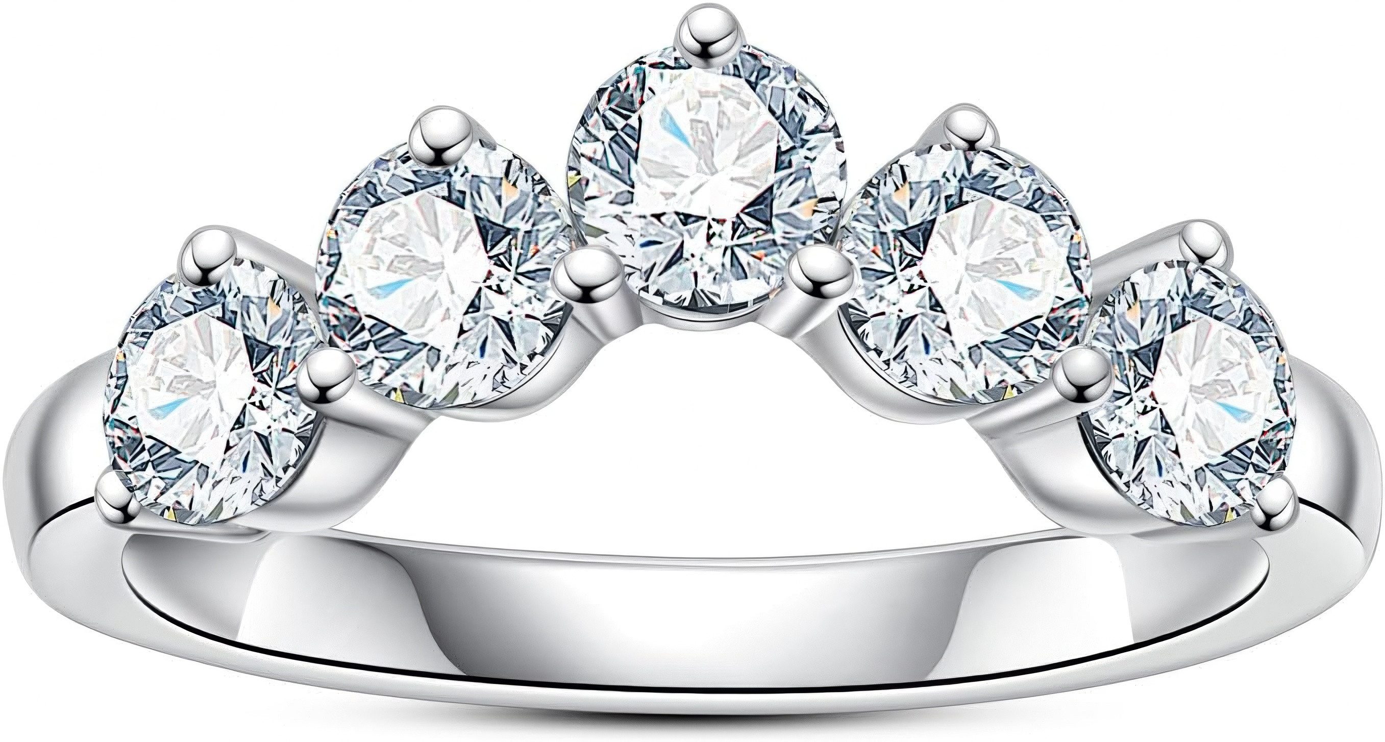 Jumpeak Diamantring Damen 585 Echt Gold Ring, Hochzeitsring, Verlobungsring, D/E, vvs/vs, Geschenk für Schwestern, Damengeschenk