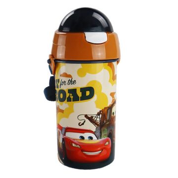 Disney Trinkflasche Disney Cars Lightning McQueen Wasserflasche, Flasche mit integriertem Trinkhalm und Tragegurt 500 ml