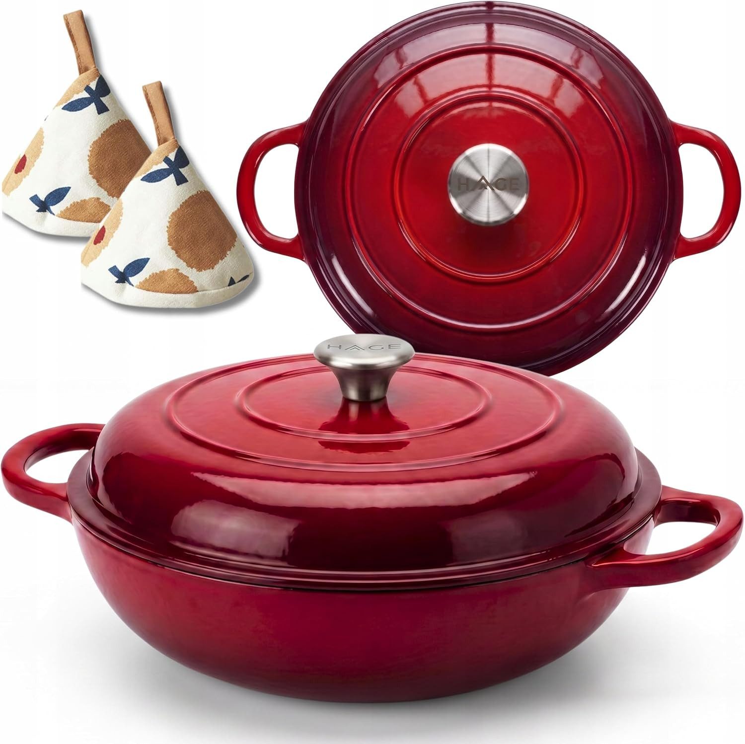 Torvon Schmortopf Gusseisen emailliert 30 cm 3 L mit Deckel
