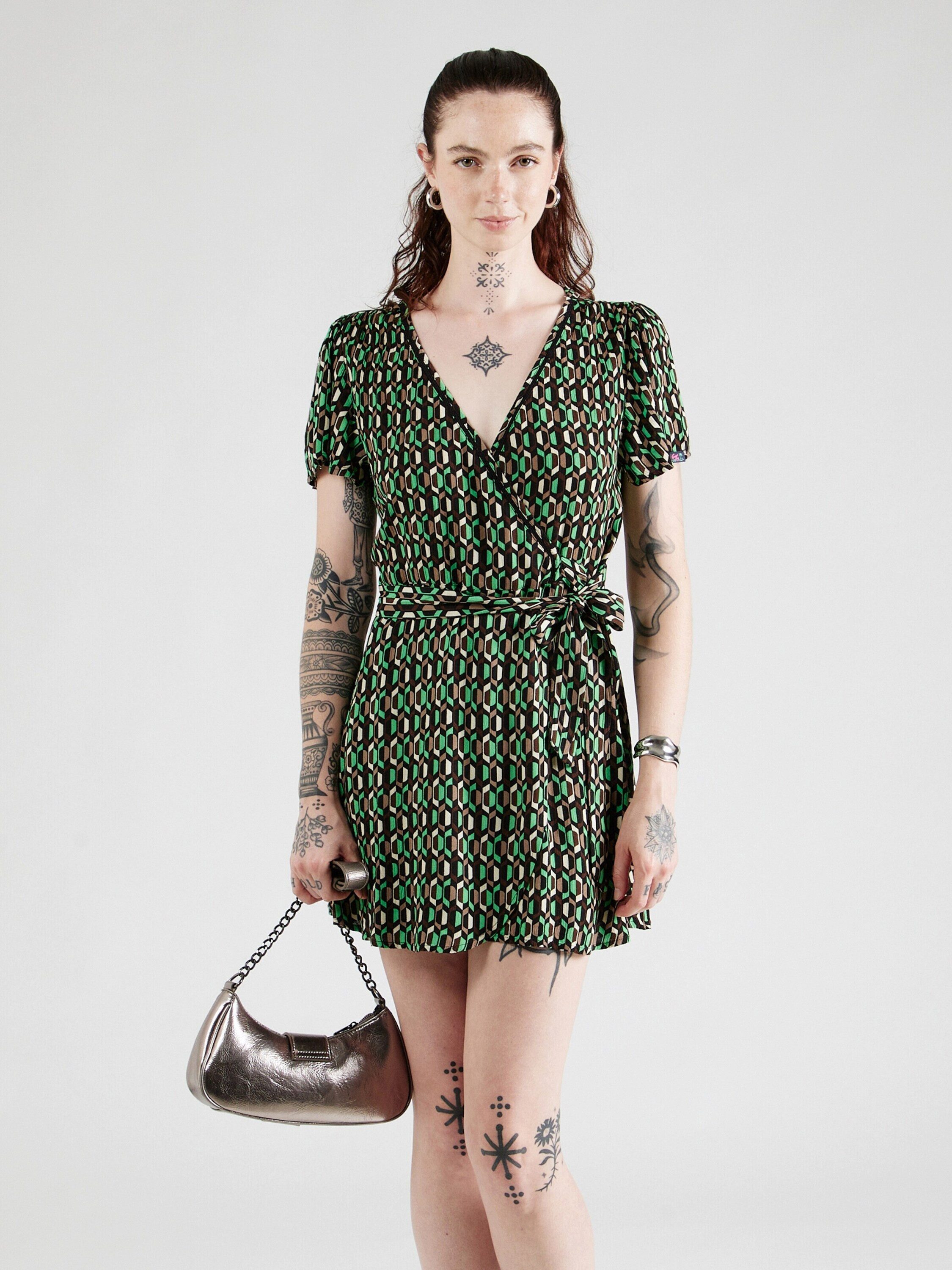 Superdry Cocktailkleid (1-tlg) Wickel-Design