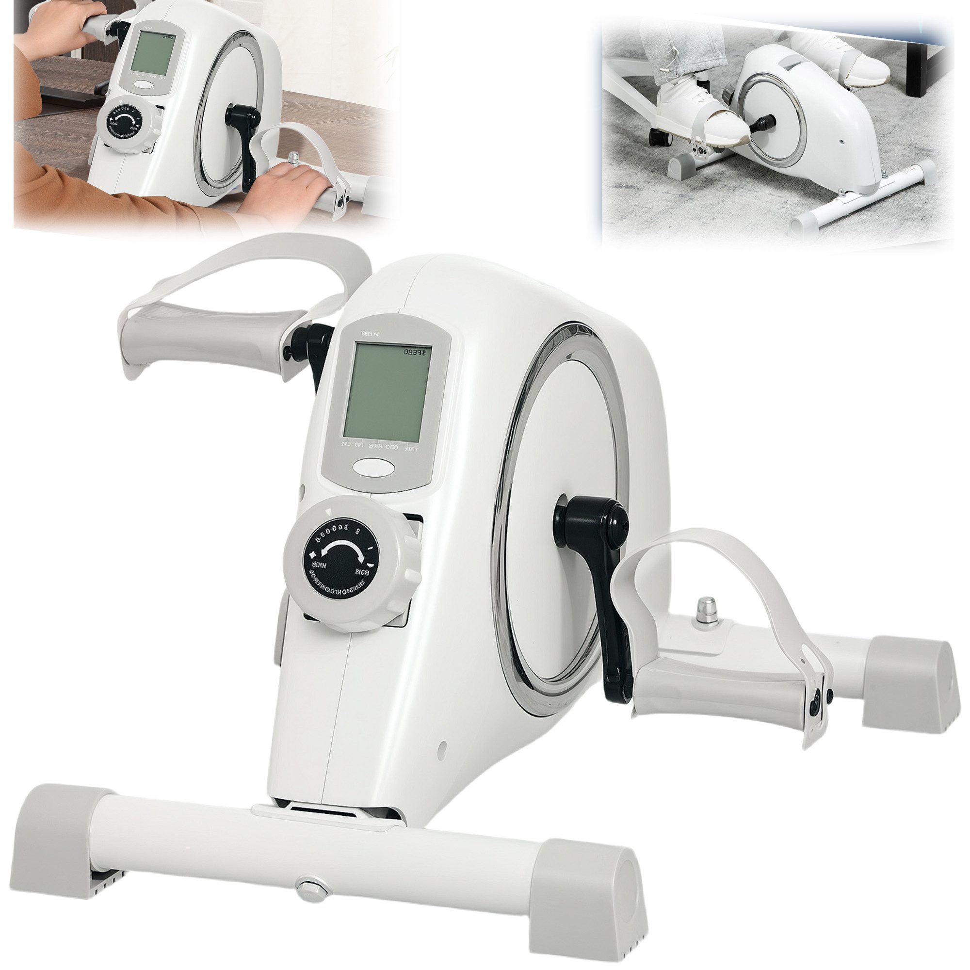 MC Star Heimtrainer Pedaltrainer leiser Mini Heimtrainer (für zuhause Trainingsgerät, Magnetwiderstand & LCD-Display Arm- und Beintrainer Fitnessbike), für Senioren mit 8 verstellbarem