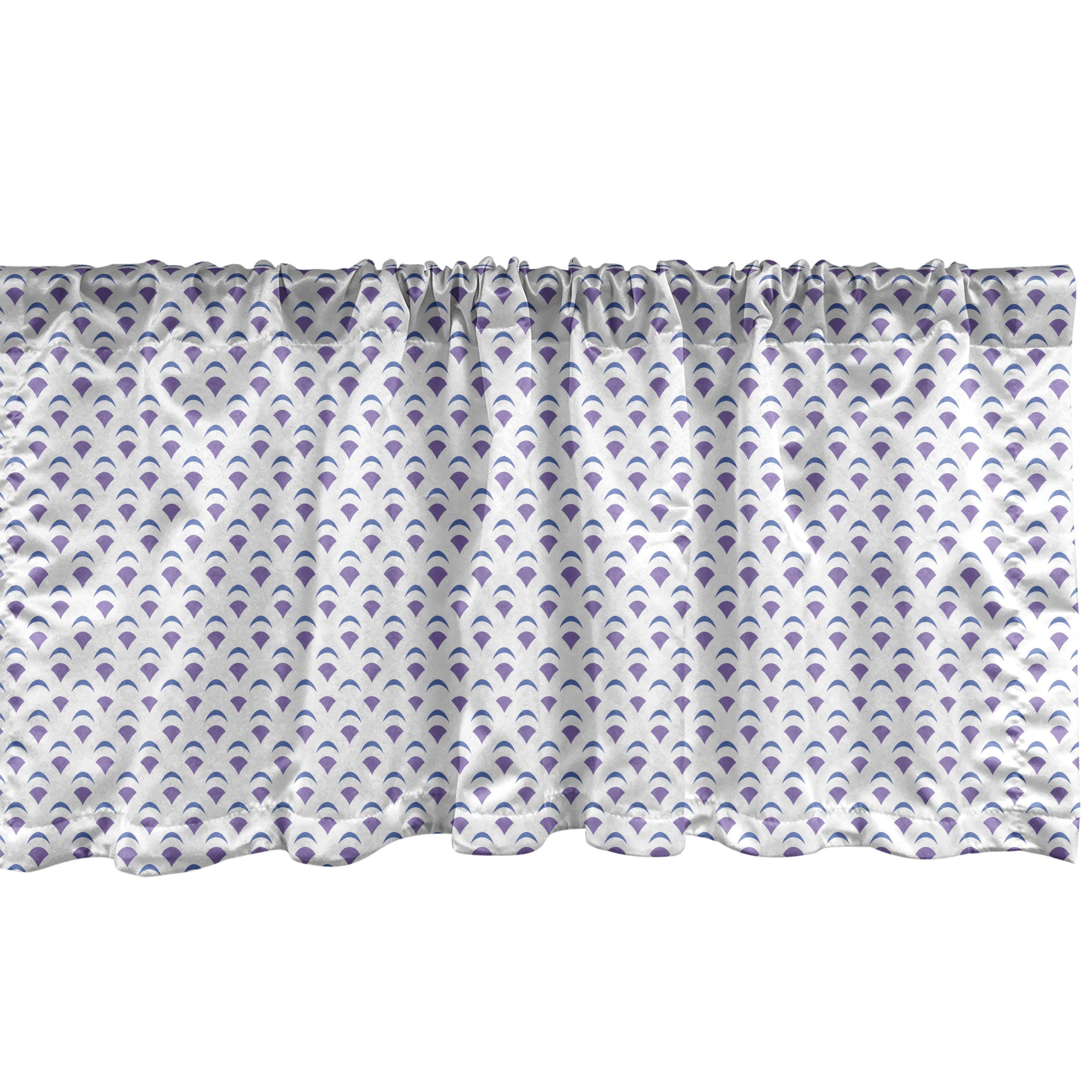 Scheibengardine Vorhang Volant für Küche Schlafzimmer Dekor mit Stangentasche, Abakuhaus, Microfaser, Retro Konzentrische Kreise Semi-Form
