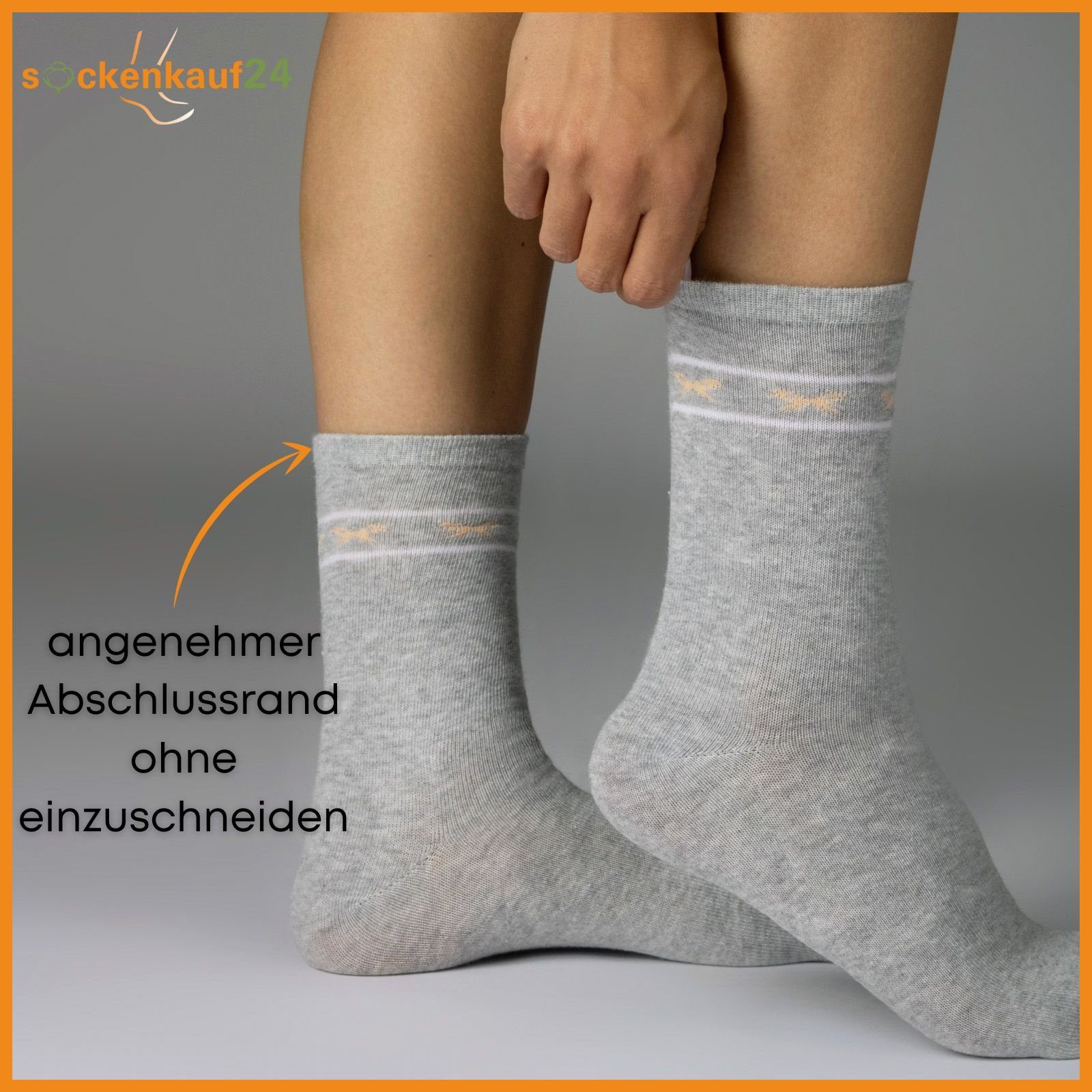 Streifen Baumwolle Basicsocken Punkte Damen Socken (34924+34911/2, Maritim sockenkauf24 Paar 10 WP Herzen 39-42) Mehrfarbig