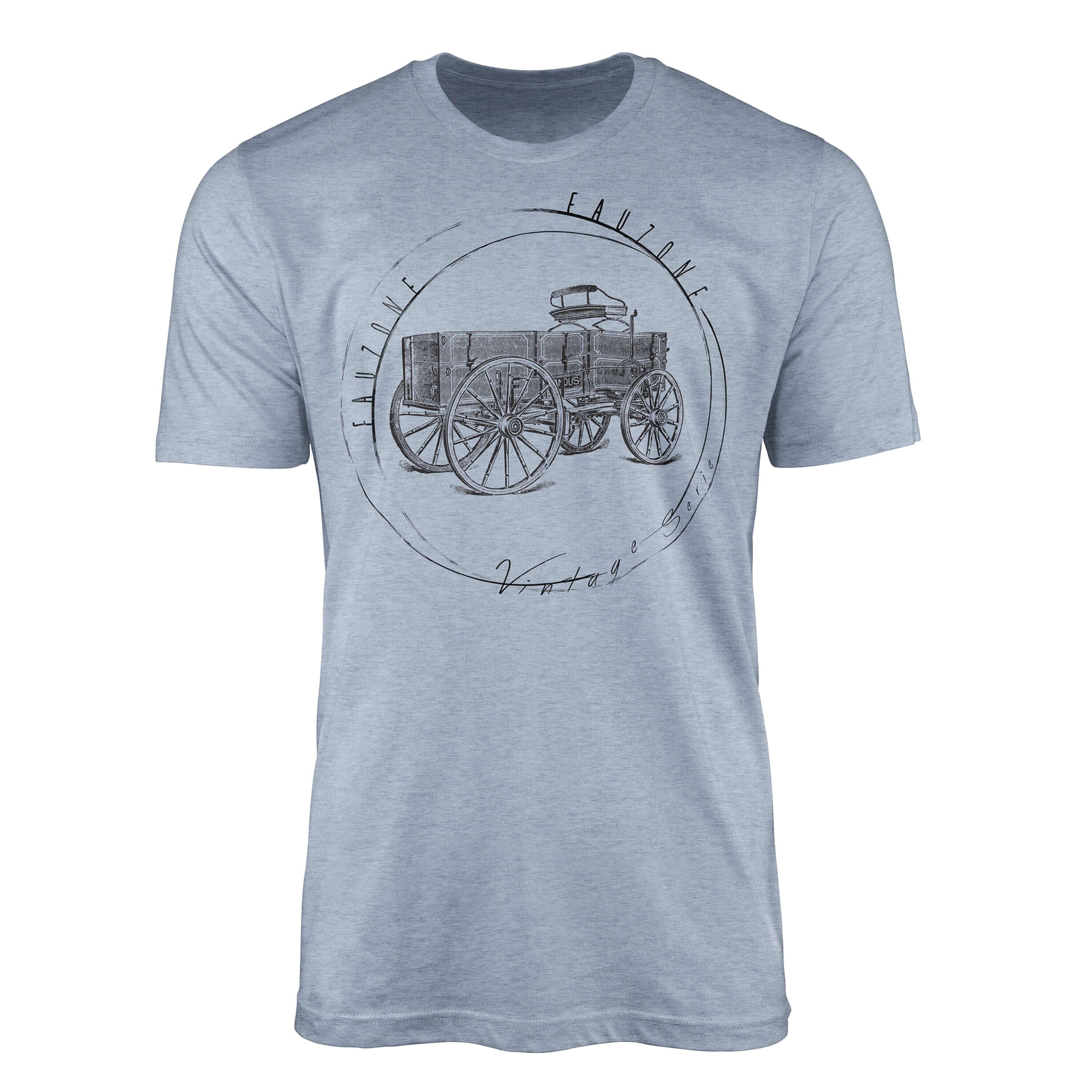 Sinus Art T-Shirt Vintage Herren T-Shirt Automobil Stonewash Denim