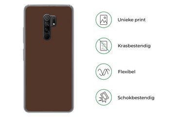 MuchoWow Handyhülle Braun - Dunkel - Farben, Phone Case, Handyhülle Xiaomi Redmi 9, Silikon, Schutzhülle