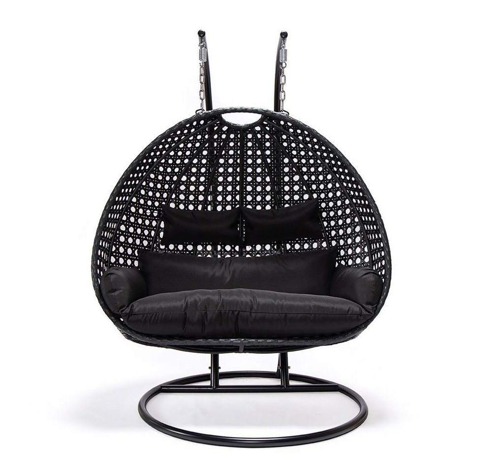 HOME DELUXE Hängesessel Polyrattan Hängesessel TWIN (inkl. Gestell, Korb, Sitzauflage, Montagezubehör, 4-St., Komplettset), Hängestuhl