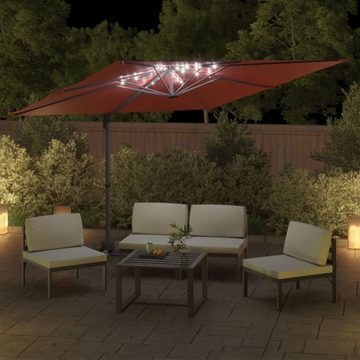 DOTMALL Sonnenschirm LED-Ampelschirm Terrakotta 400x300 cm