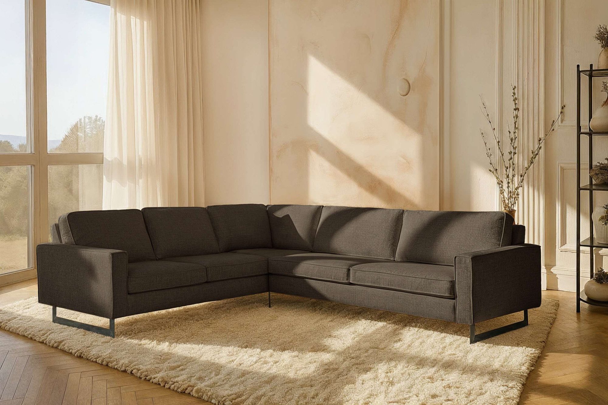 Home affaire Ecksofa Pinto, XXL, 250/290 cm, langer Schenkel, Ottomane, Cor günstig online kaufen
