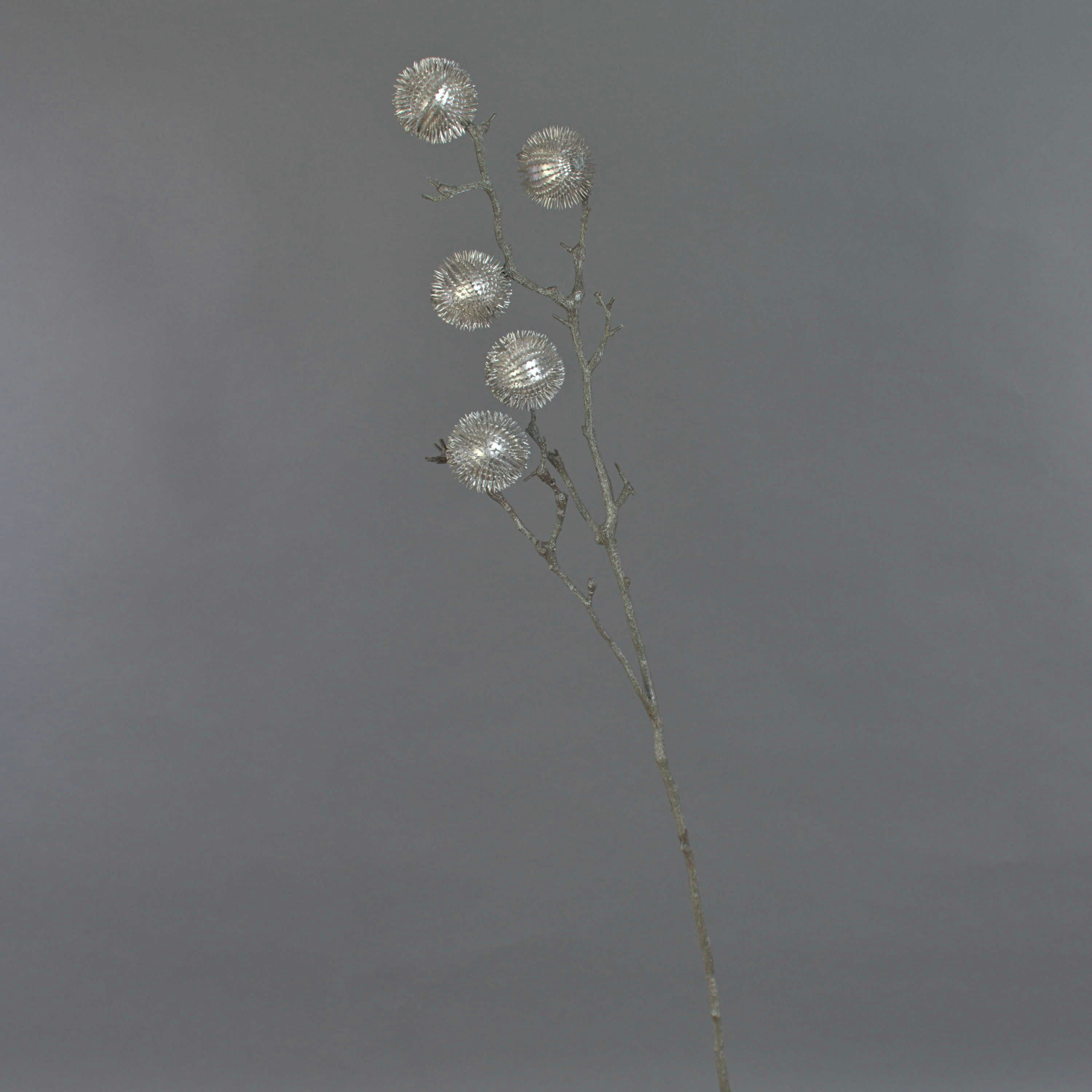 Kunstzweig Kunst Edeldistel Zweig Robby, Silber, 100cm, Ø6cm Distel (Mannstreu), artplants, Höhe 100.0 cm
