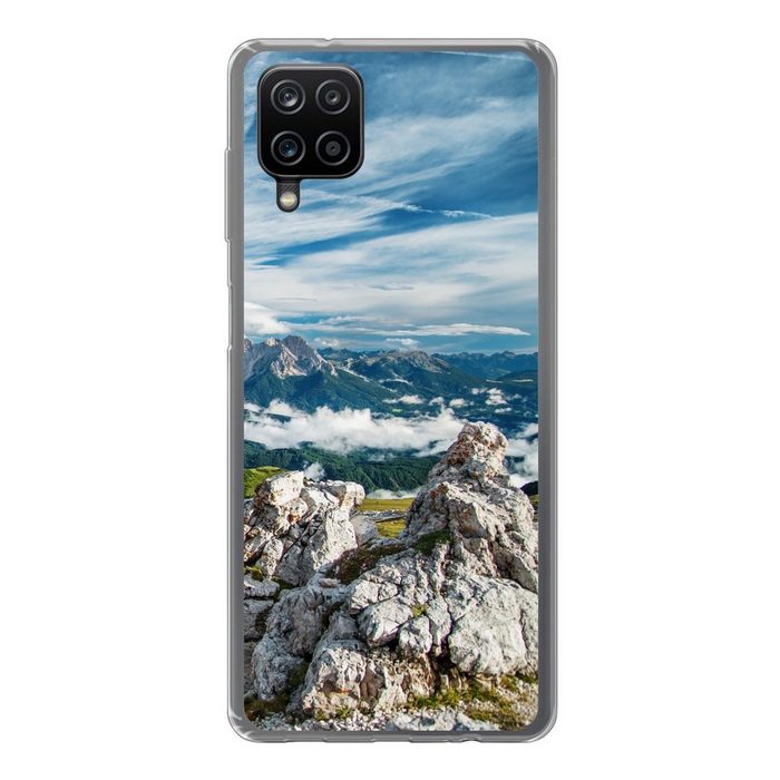 MuchoWow Handyhülle Alpen - Felsen - Gras Handyhülle Samsung Galaxy A12 Smartphone-Bumper Print Handy