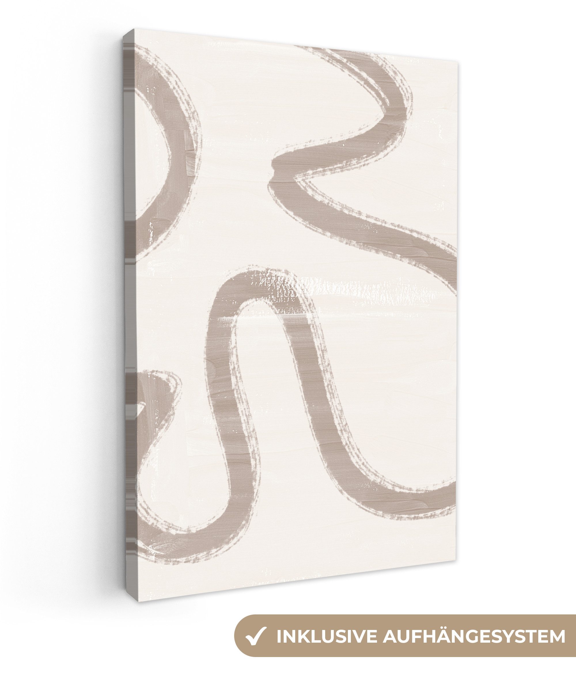 OneMillionCanvasses® Leinwandbild Moderne Kunst - Beige - Abstrakt, Fotodru günstig online kaufen