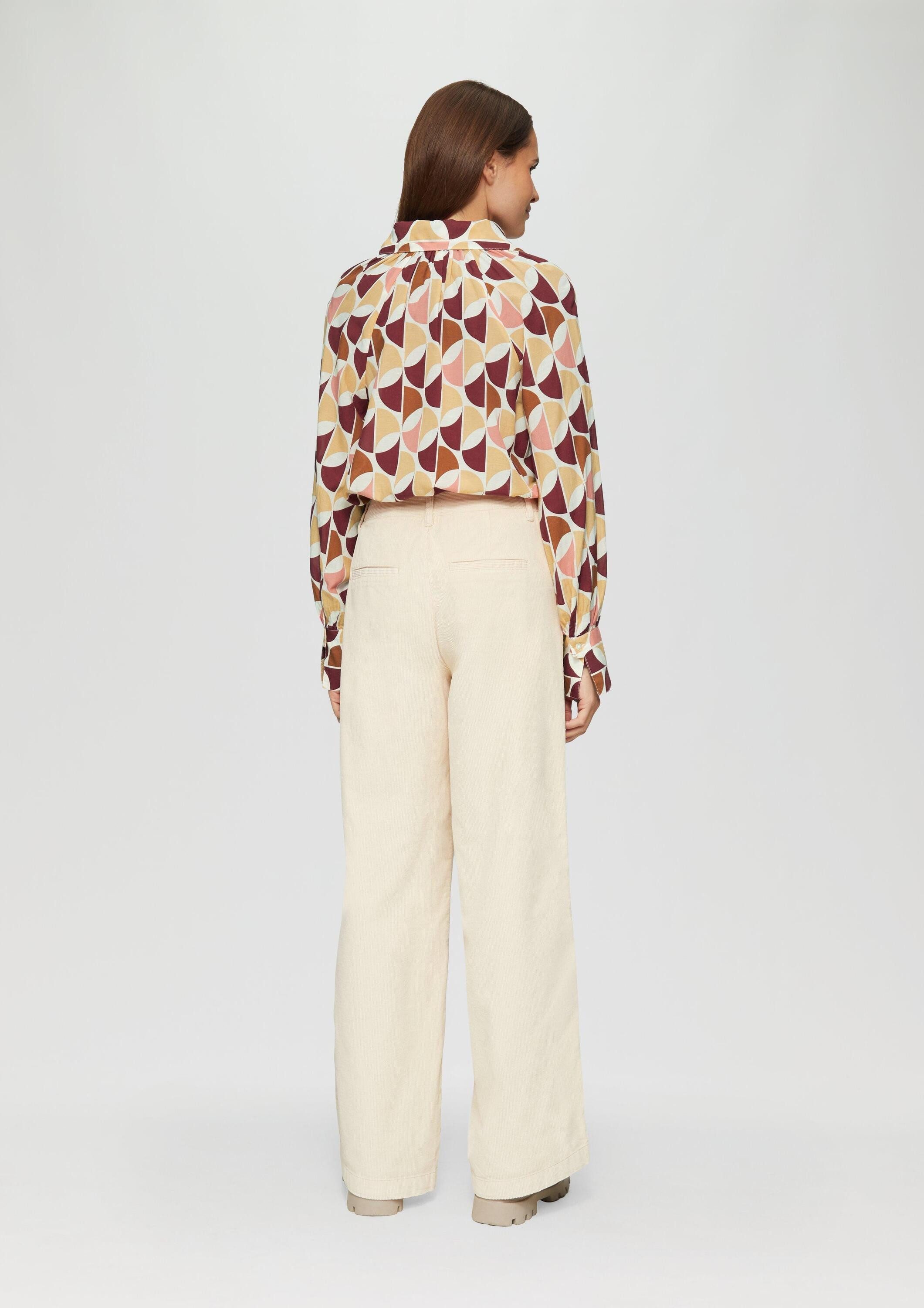 s.Oliver Langarmbluse Bluse Bluse im Relaxed Fit und Raffung am Kragen
