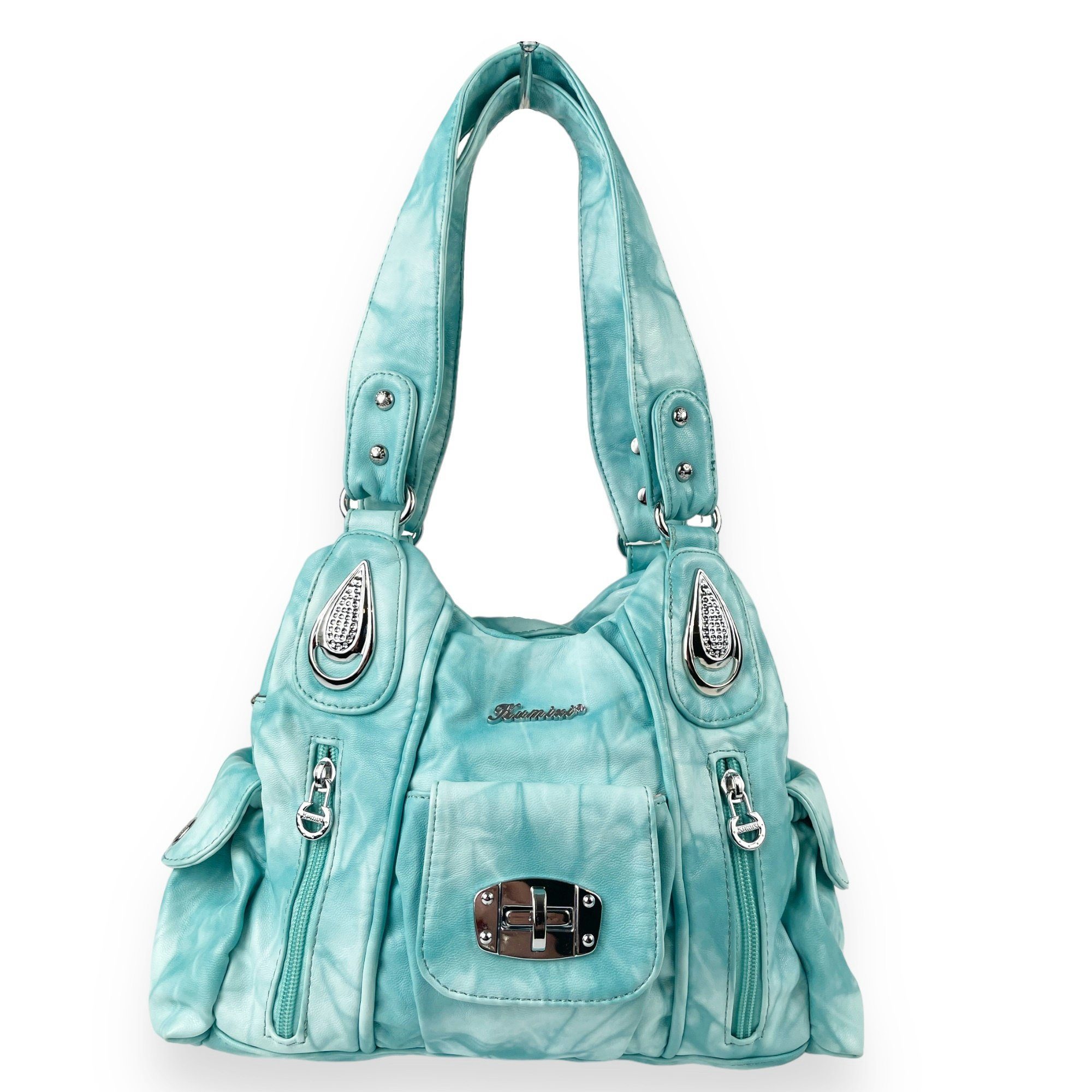 Taschen4life Schultertasche kleine Damen Handtasche AK19227 batik soft, Sommertasche mit 2 Hauptfächern von Kumixi