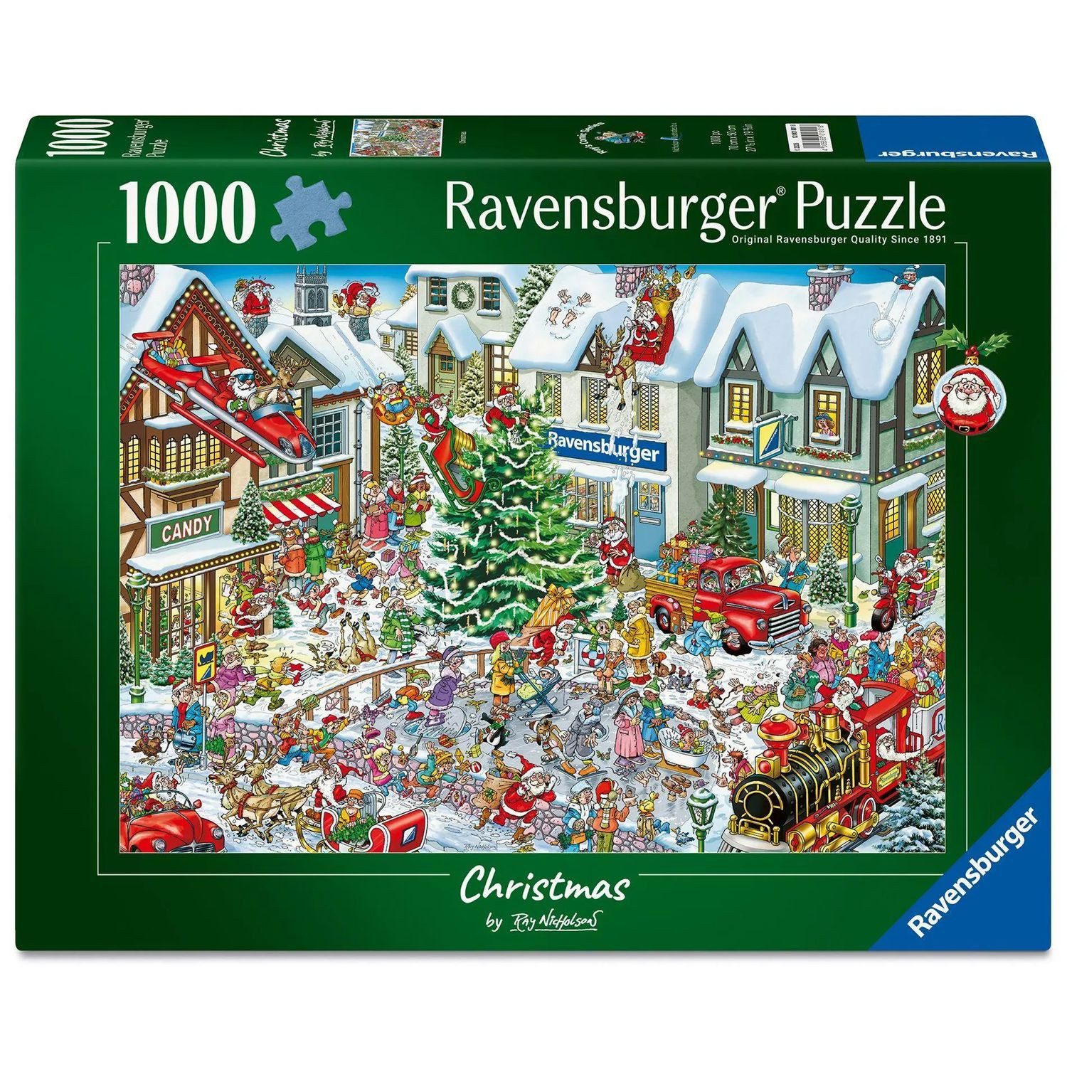 Ravensburger Puzzle Weihnachtspuzzle 1000 Teile - Wimmelbild Weihnachten von Ray Nicholson, 1000 Puzzleteile