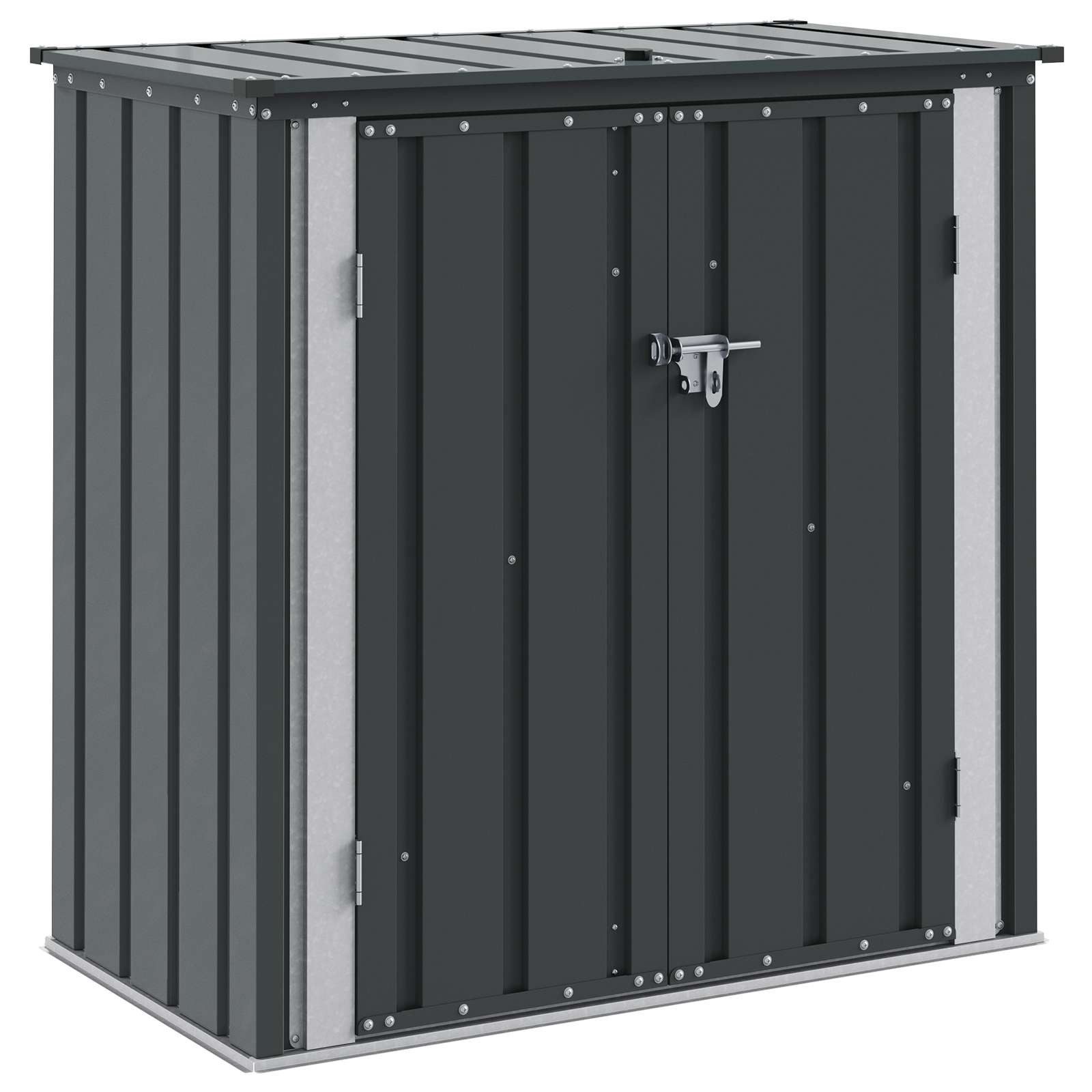 vidaXL Gartenhaus Gartenlagerbox Schwarz 101,5 x 57 x 100,5 cm Stahl