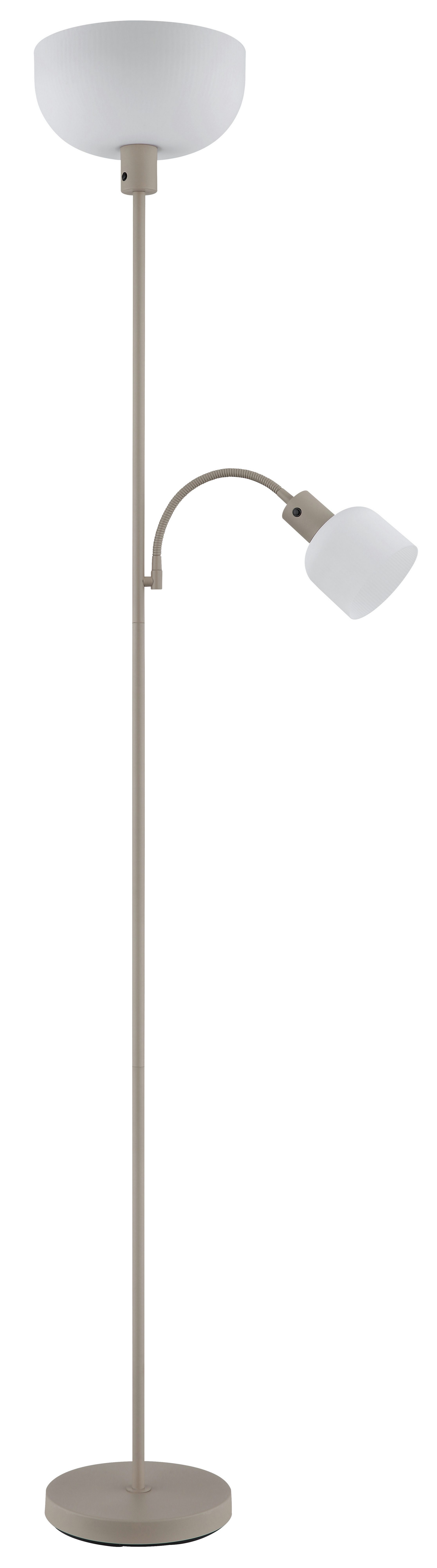 GLOBO LIGHTING Stehlampe HINTON, ohne Leuchtmittel, Stehleuchte Sand, Opal, Druckschalter, Flexo, E27/E14