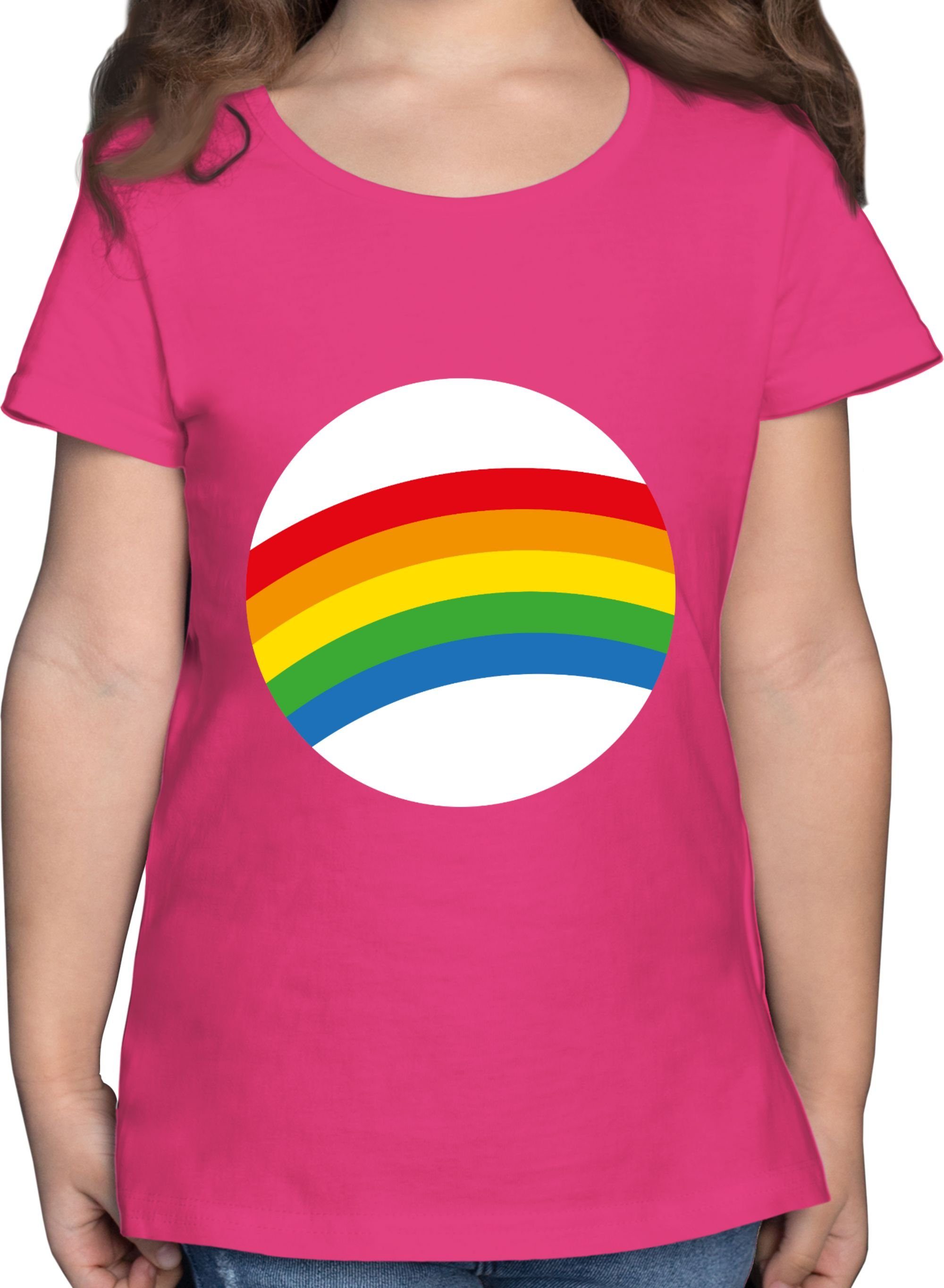 Shirtracer T-Shirt Glücksbär Regenbogen Rainbow LGBTQ Gay Pride Vielfalt  Toleranz Karneval & Fasching