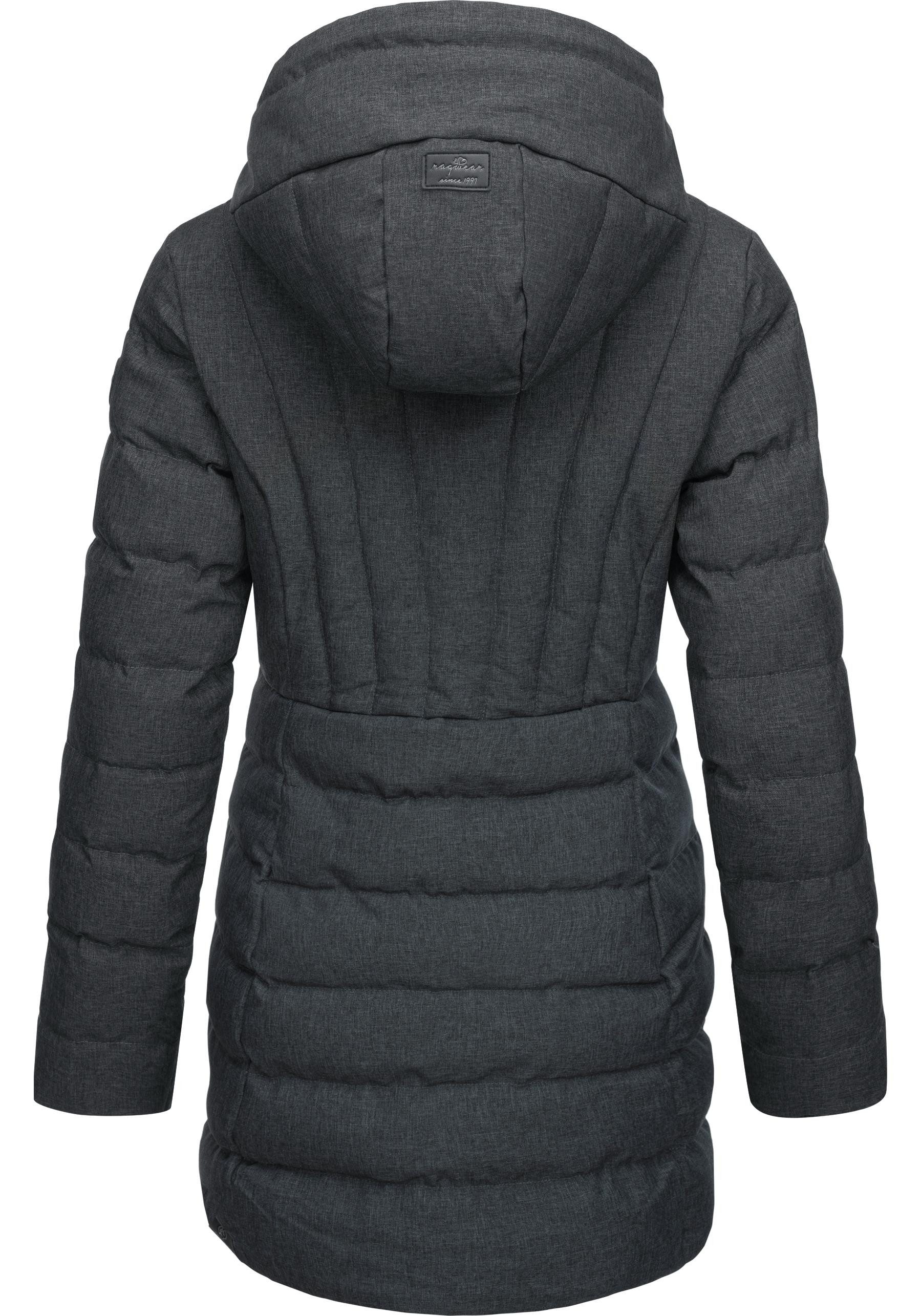 Ragwear Kurzmantel Ashanta Wasserdichter Winterparka mit gefütterter Kapuze