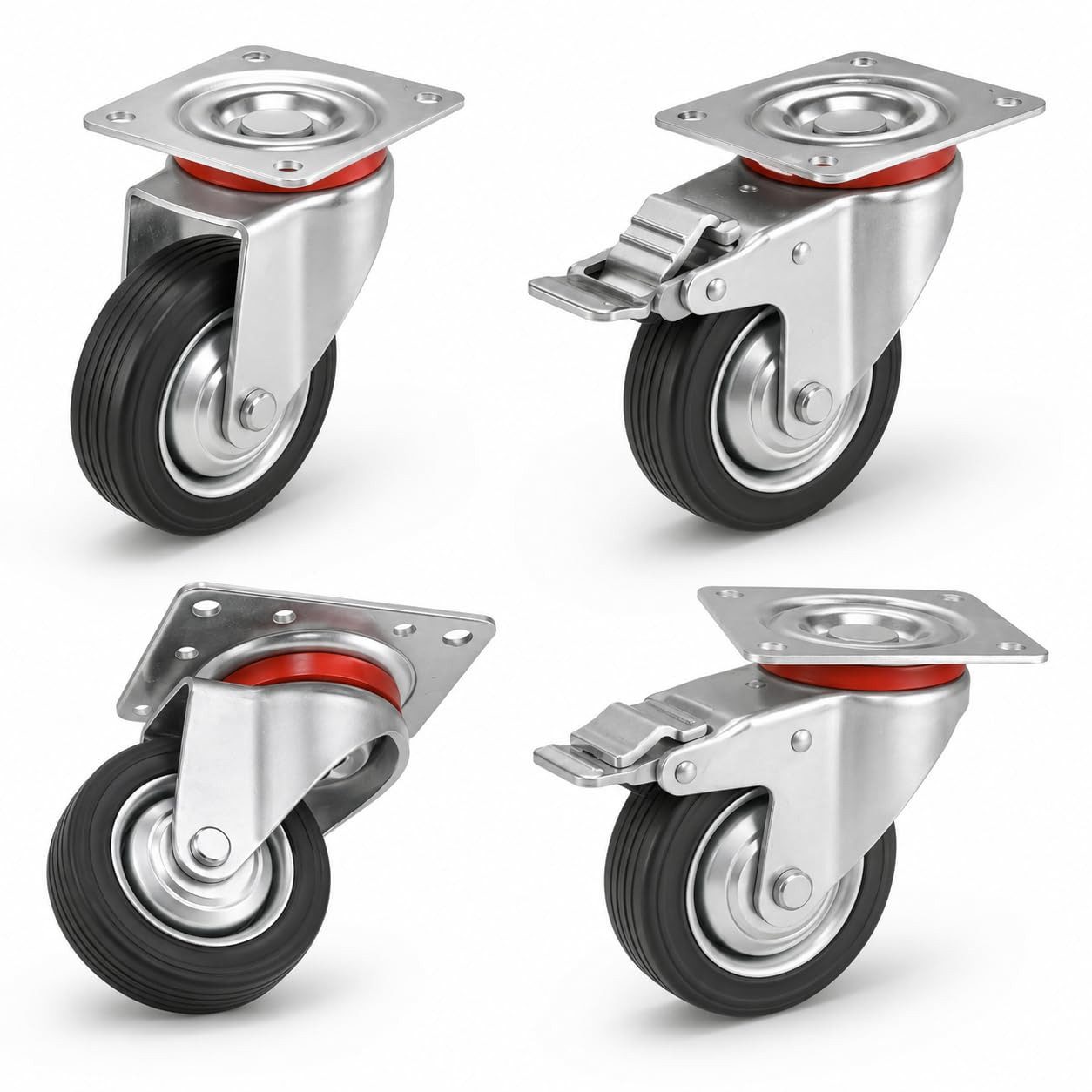 Baumarktic Schwerlastrolle 4x Schwerlastrollen bis 400 kg Transportrollen Rollen Möbelrollen, (4er Set)