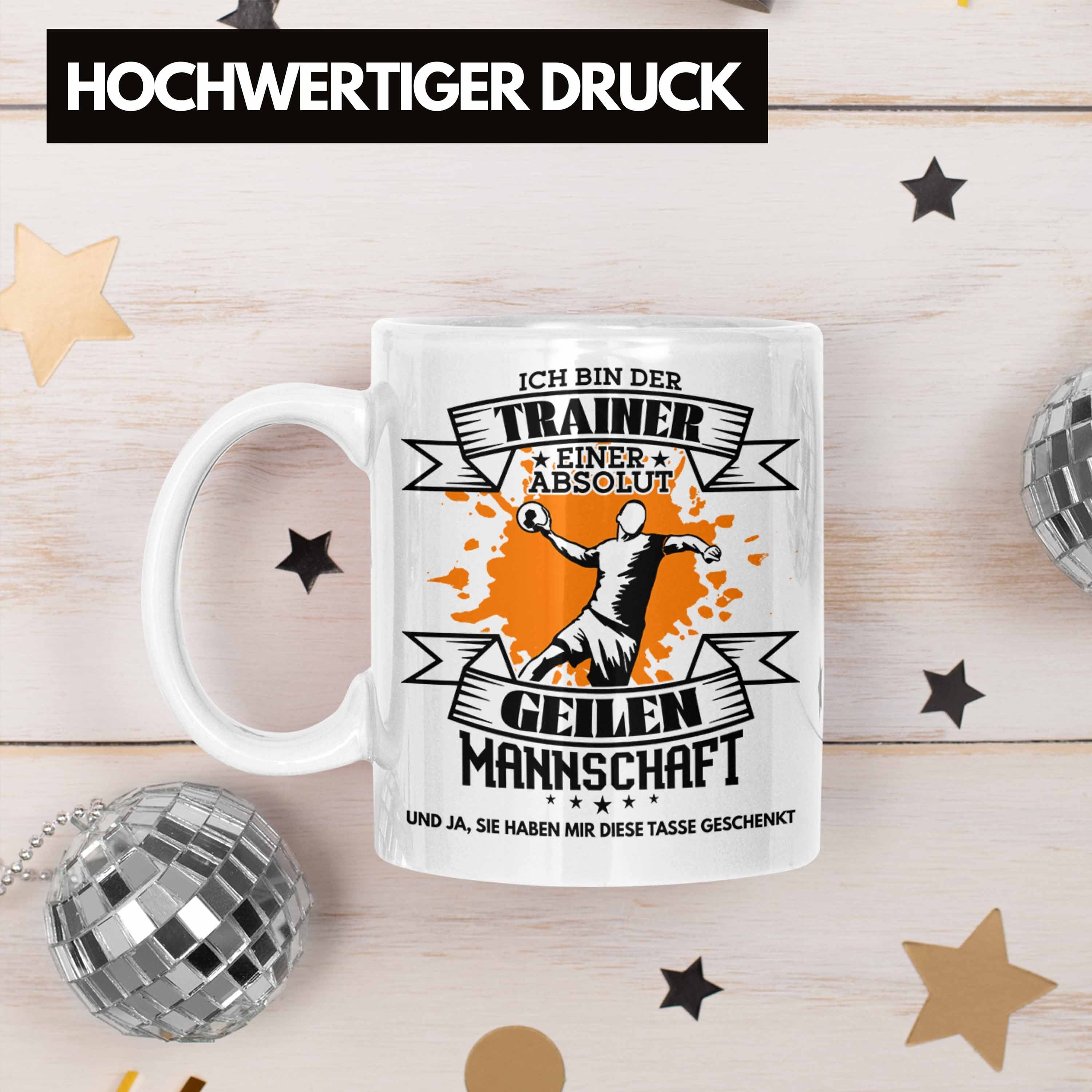 Weiss Handball von Trendation S Tasse Mannschaft Geschenk Trainer Trendation Lustiger Tasse -