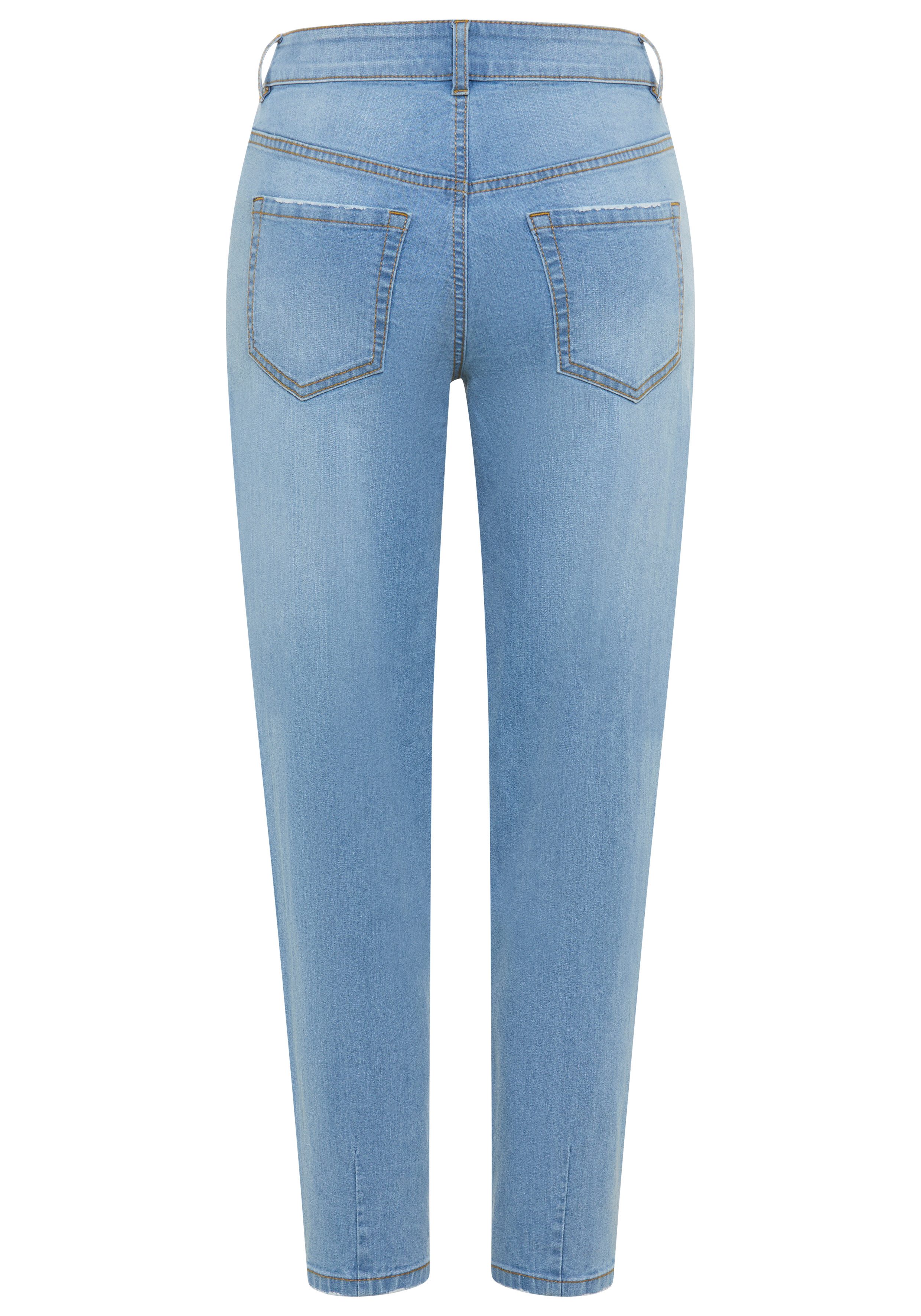 Arizona Comfort-fit-Jeans weite Beinform mit schmalem Abschluss, knöchellanger Schnitt – Bild 5 von 5