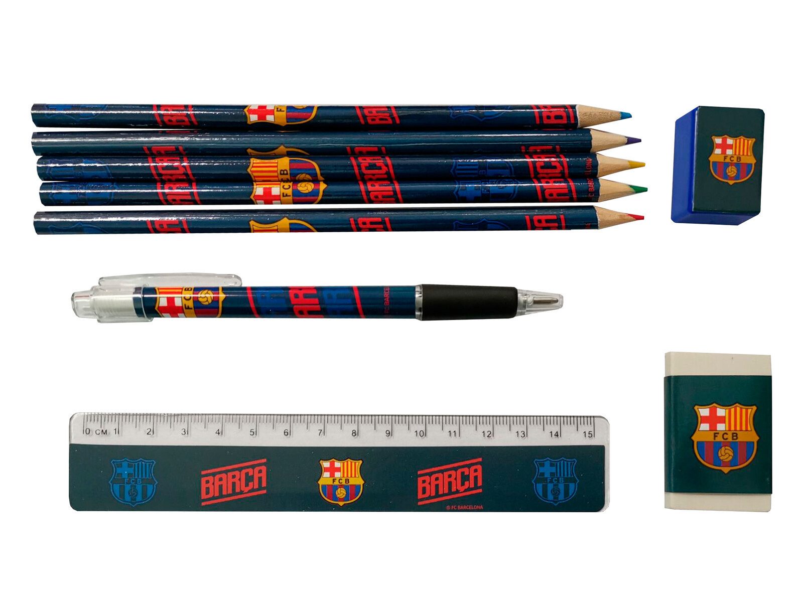 FC Barcelona Notizblock - Schreibset mit Metalletui, Skizzenblock und Buntstiften