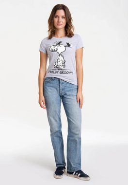 LOGOSHIRT T-Shirt Snoopy – Feelin Groovy! mit lizenziertem Originaldesign
