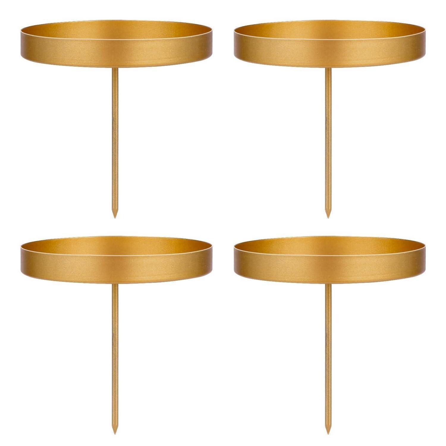 LuxusKollektion Adventskranz Kerzenhalter Adventskranz Metall Gold 4er Set 8cm