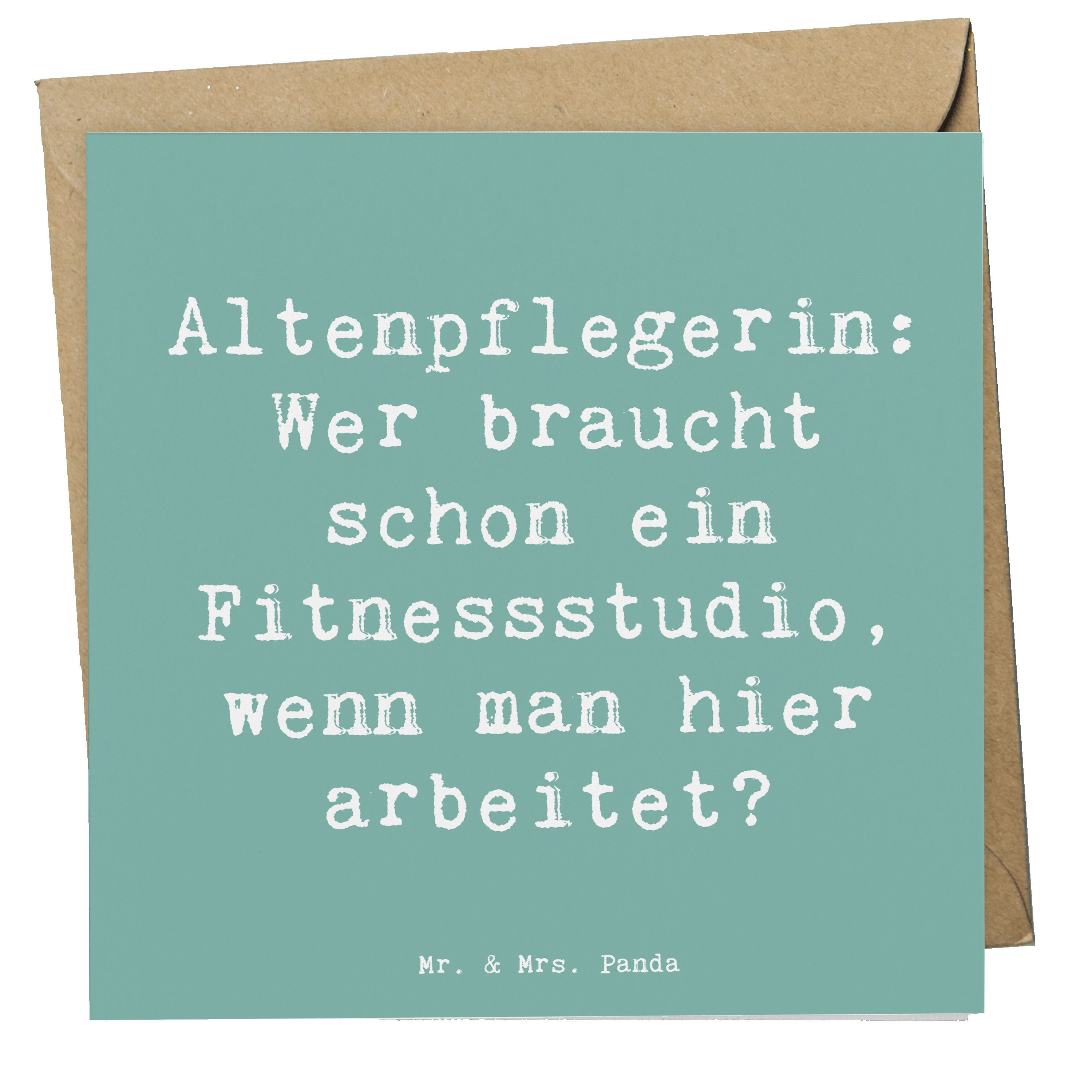 Grußkarte Altenpflegerin Fitness - Meeresbrise - Geschenk, Pflegerin Fitnessstu