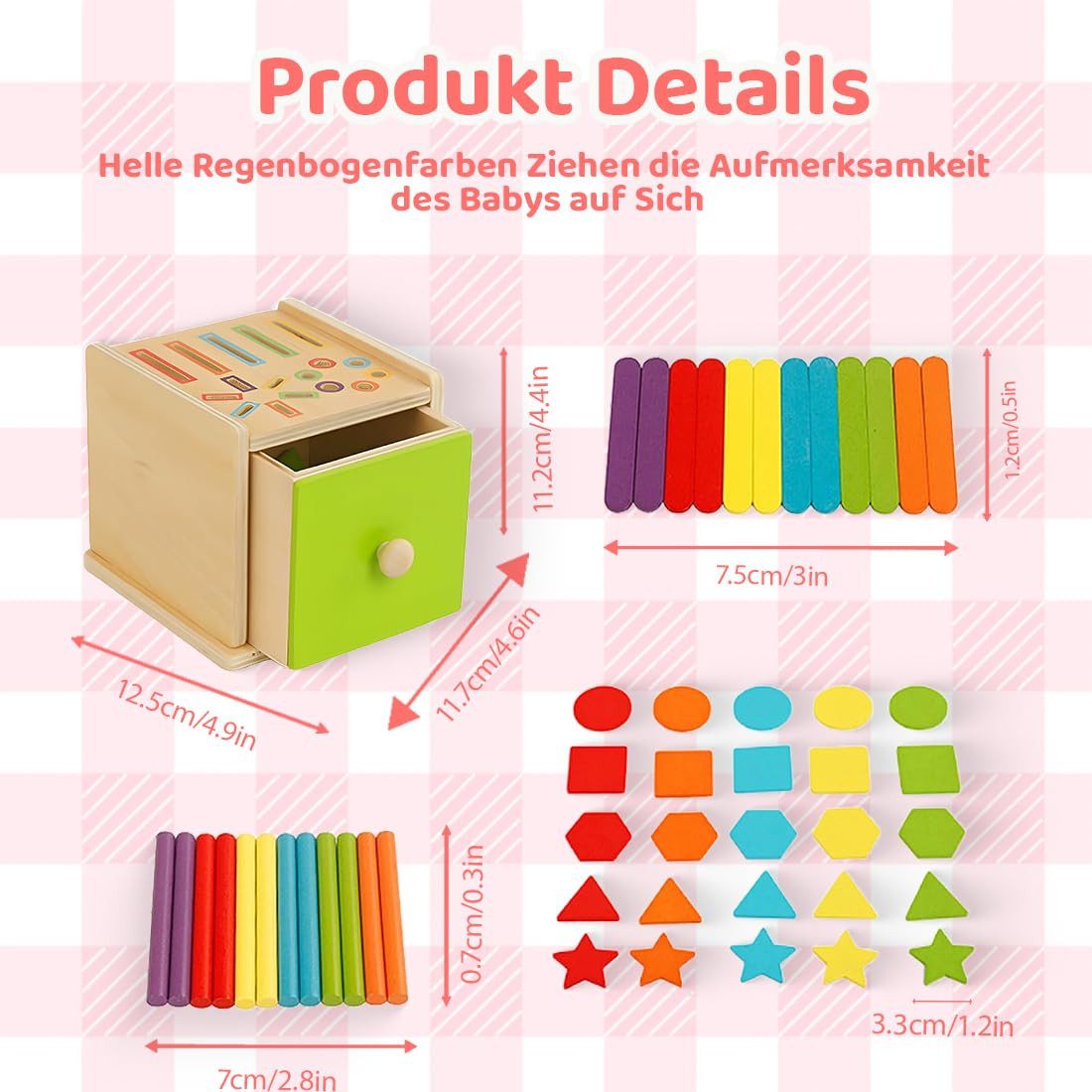 CLTYQ Lernspielzeug Montessori Spielzeug ab1Jahr, Baby Spielzeug,Farbe Sort günstig online kaufen