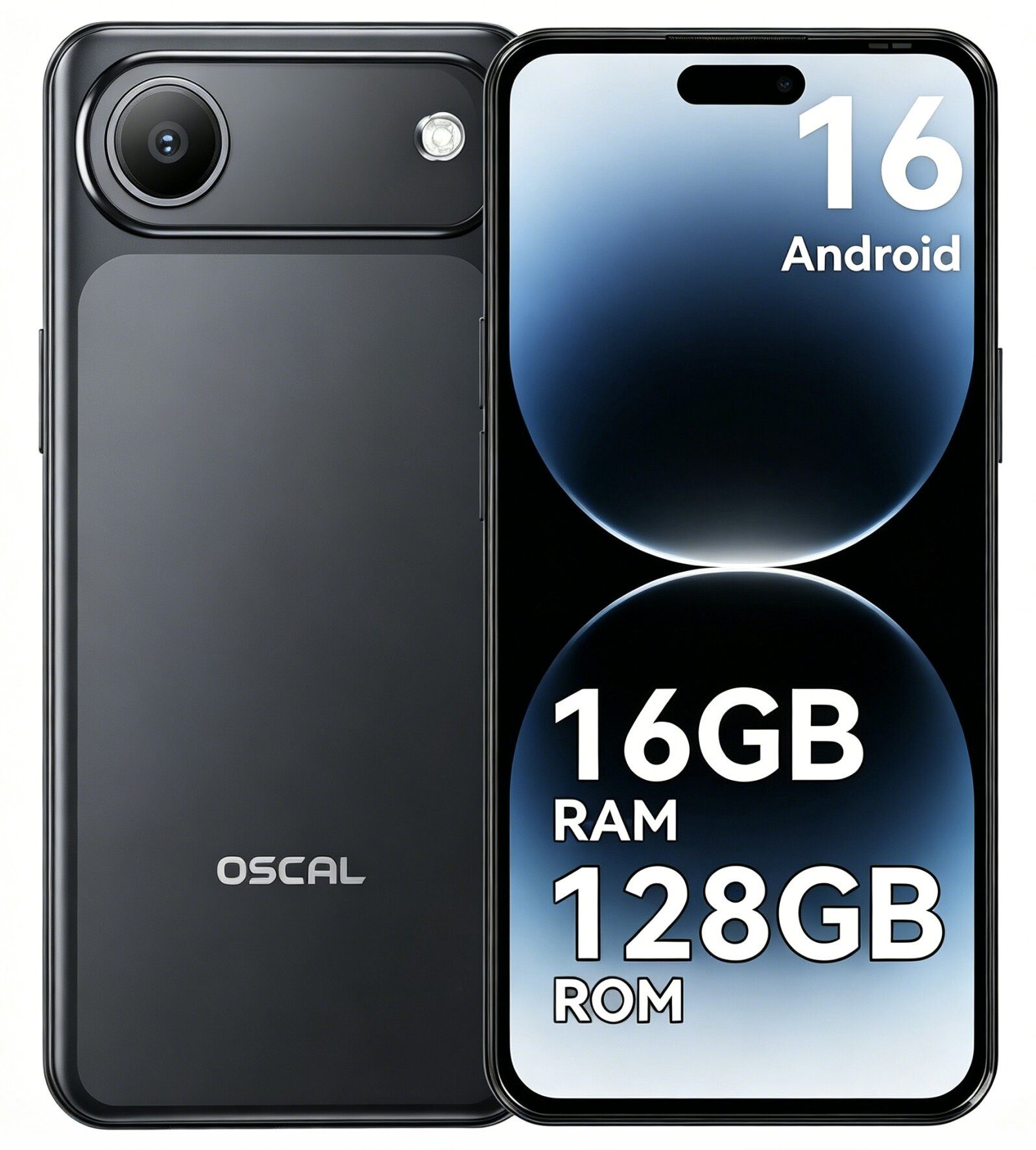 blackview Air 3C 16+128 Android 16 Handy 6.56'' HD+ Display, 5000mAh 32MP Kamera Smartphone (16,7 cm/6.56 Zoll, 128 GB Speicherplatz, 32 MP Kamera, Android 16 ohne vertrag, 4G Dual SIM/Face ID/IP54/GPS)