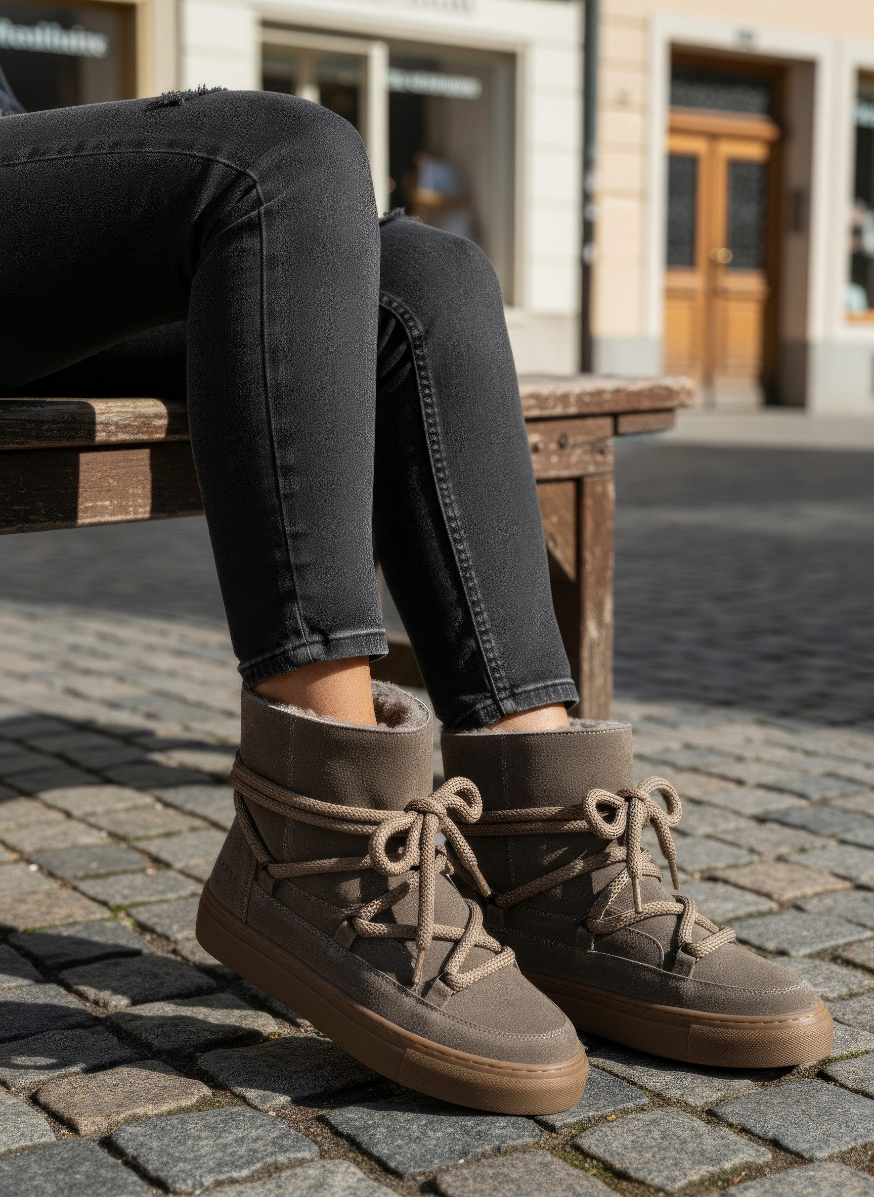 Elbsand Boots, Winterstiefelette, Winterboots, Stiefel, Lederstiefelette Stiefelette aus Leder mit kuscheligem Lammfell