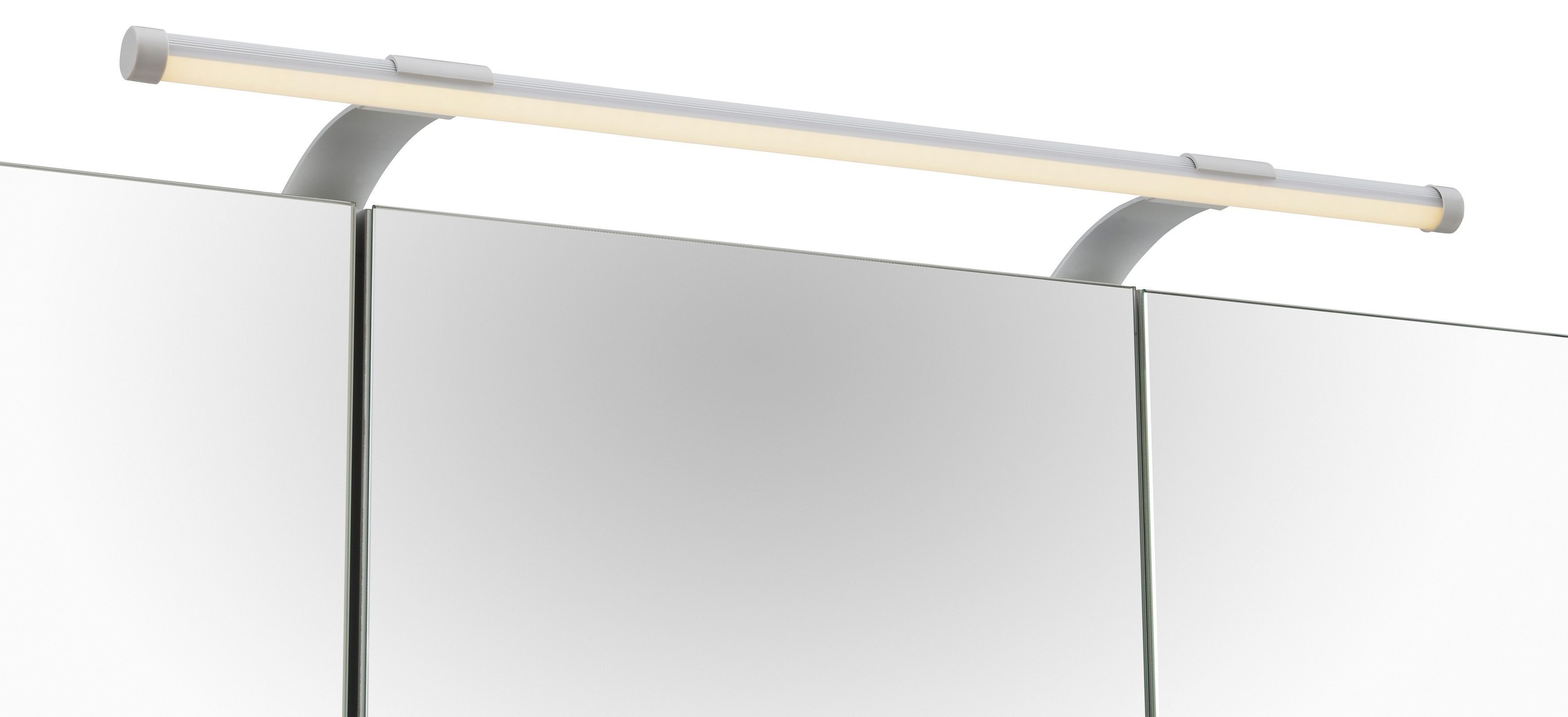 70 Dorina LED-Beleuchtung, Schildmeyer Schalter-/Steckdosenbox cm, 3-türig, Breite steingrau Spiegelschrank steingrau |