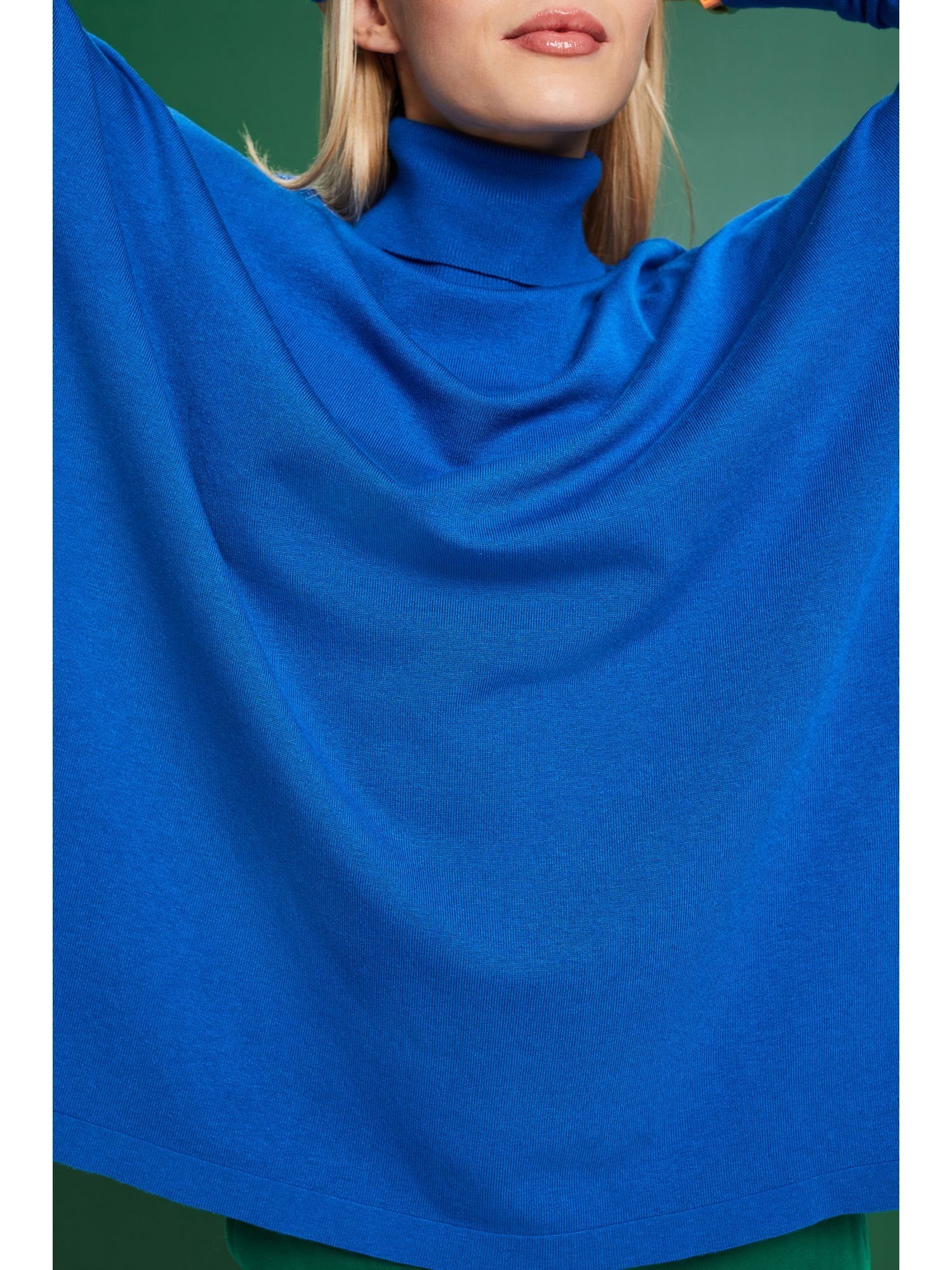 Fledermausärmeln BLUE Rollkragenpullover mit BRIGHT Rollkragenpullover Esprit