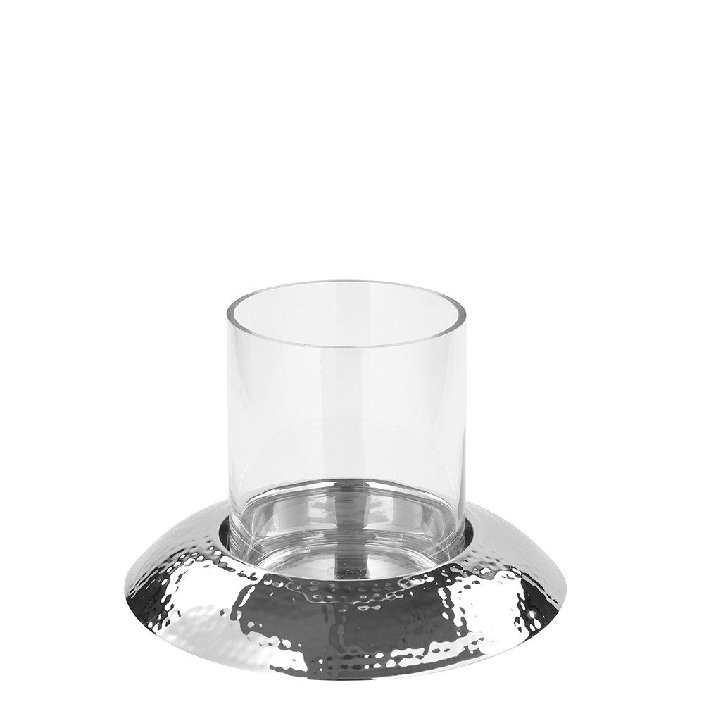 Fink Windlicht NAPA Windlicht - H.24cm x D.27,5cm - silber - Aluminium/Glas (Kerzenleuchter - Windlichthalter), Eleganter Kerzenhalter Leuchter - Deko für stilvolle Atmosphäre
