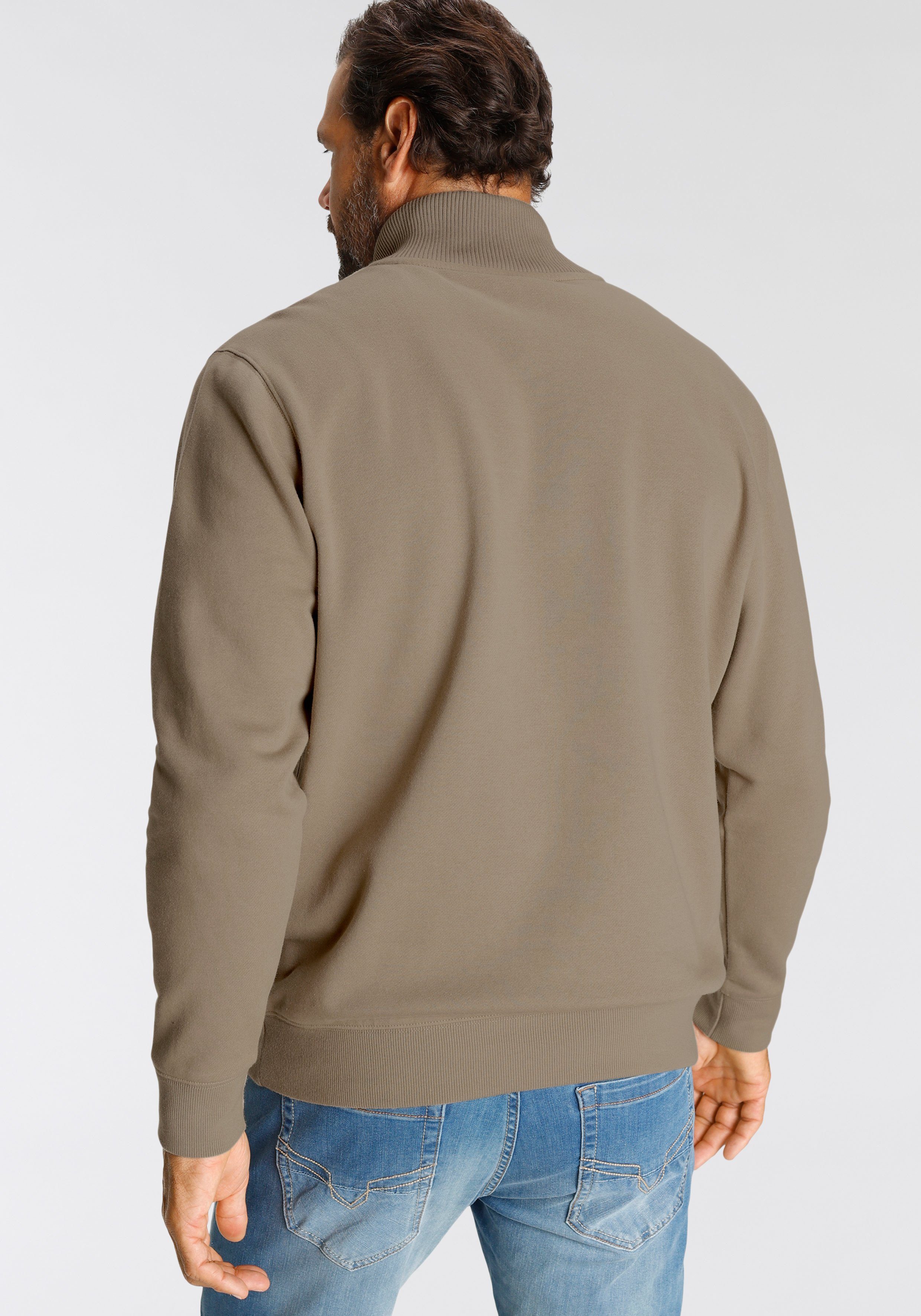 H.I.S Sweatshirt unifarben, aus dehnbarer Sweatware, mit Logostickerei